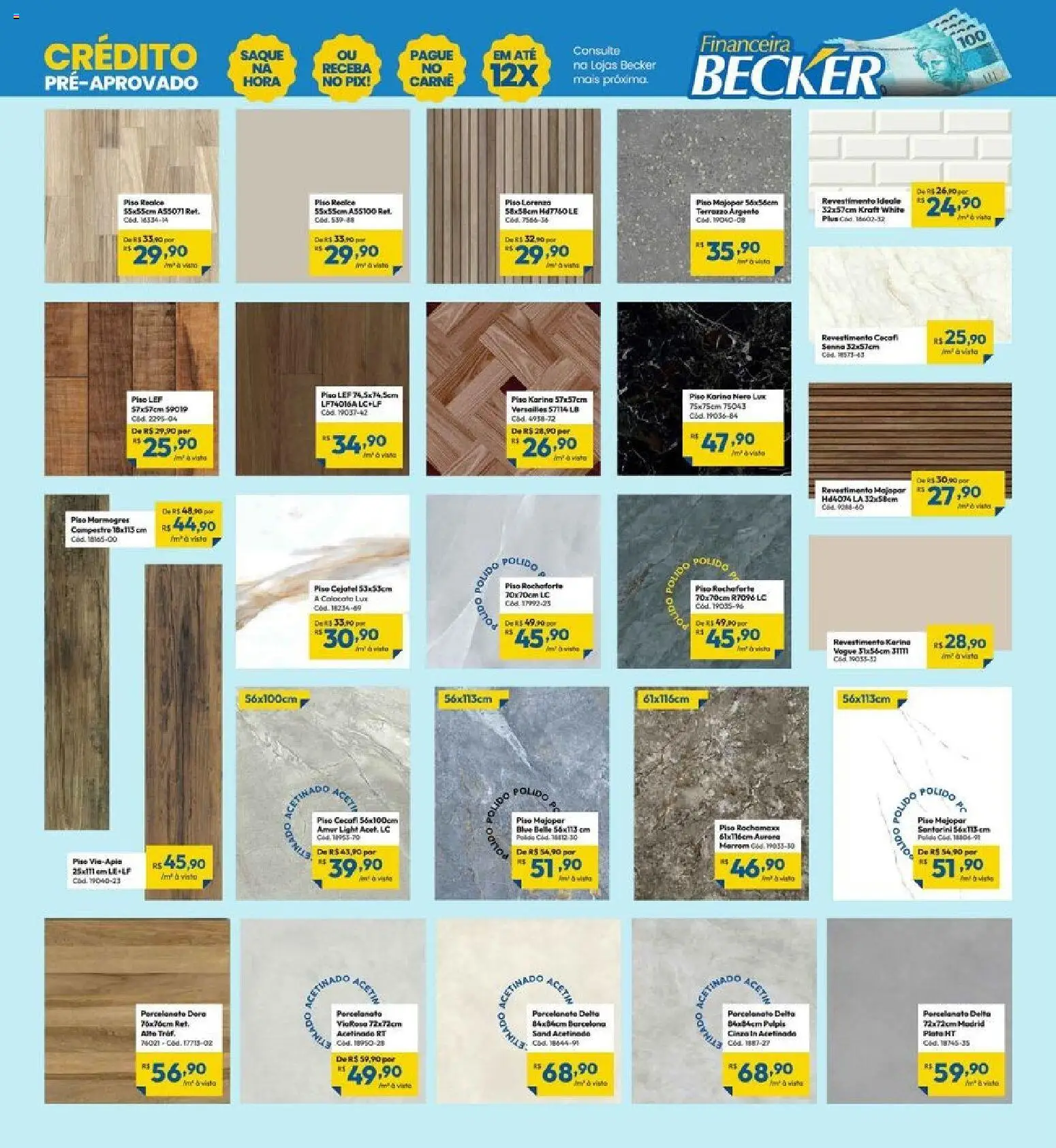 Lojas Becker Folheto - válido de 01/08/2026 | Página: 7 | Produtos: Cejatel, Saquê, Porcelanato, Carne