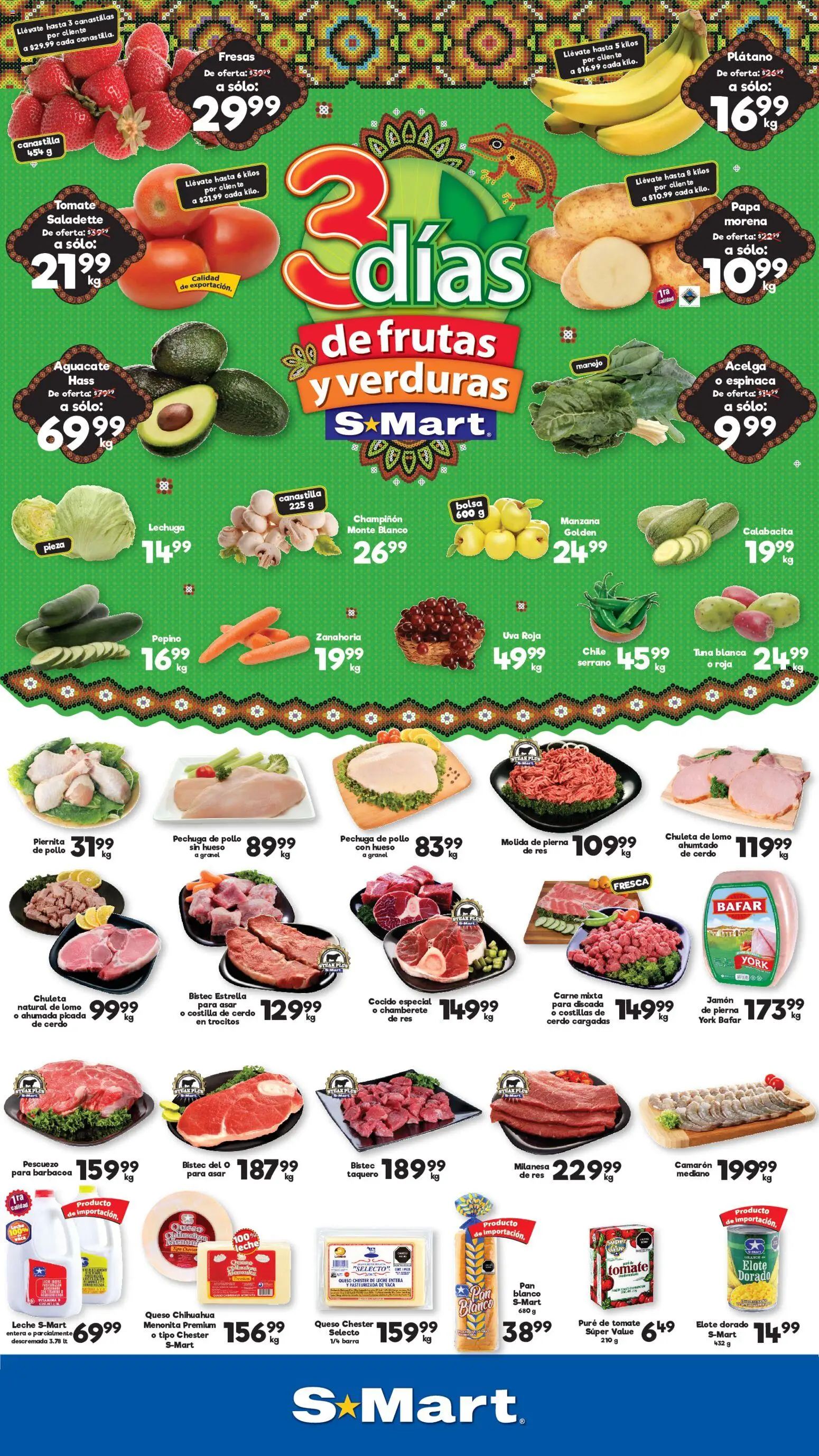 Nuevas ofertas de S-Mart válidas en toda la República Mexicana desde el 22/09/2026. ¡Encuentra las mejores ofertas en S-Mart folleto Reynosa! | Página: 1 | Productos: Papa, Bolsa, Calabacita, Verduras