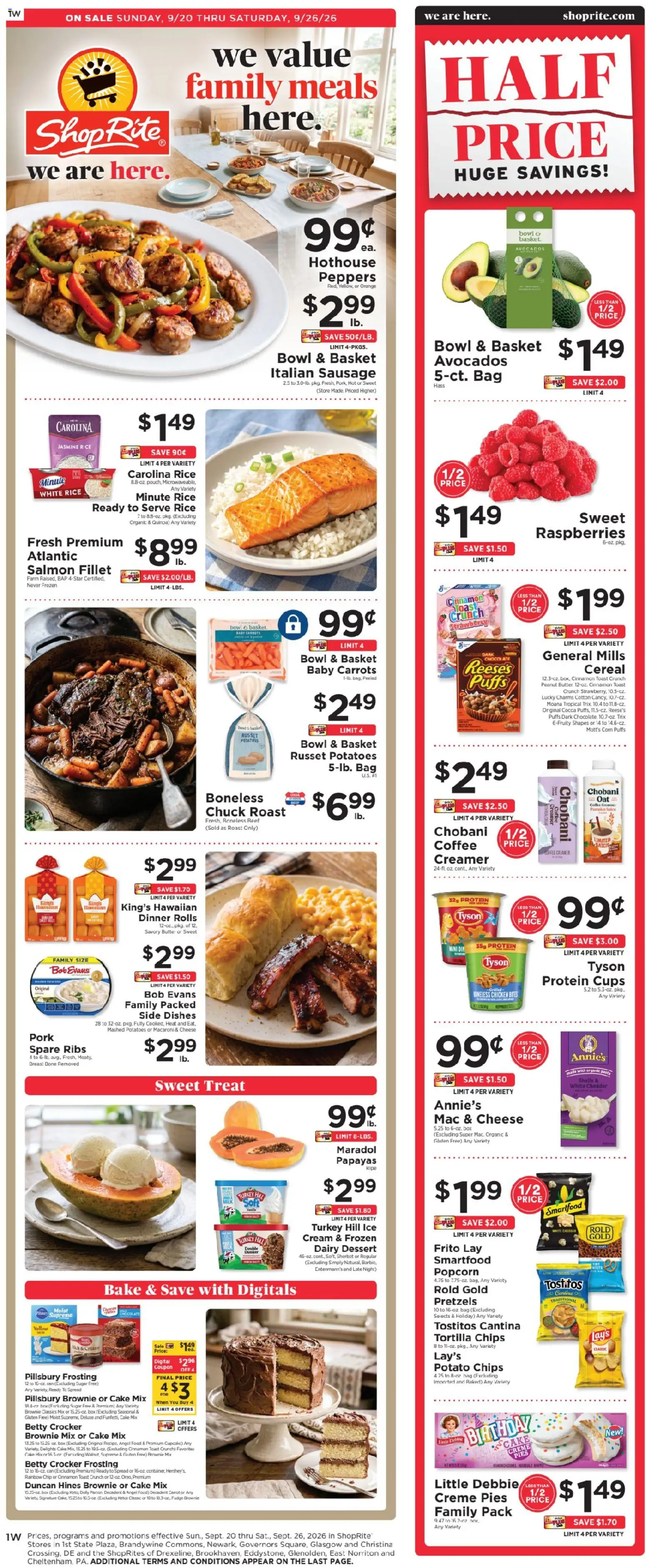 ShopRite Weekly Ad - valid from 09/20/2026 | Page: 1 | Products: Popcorn, Butter, Chips, Dessert
