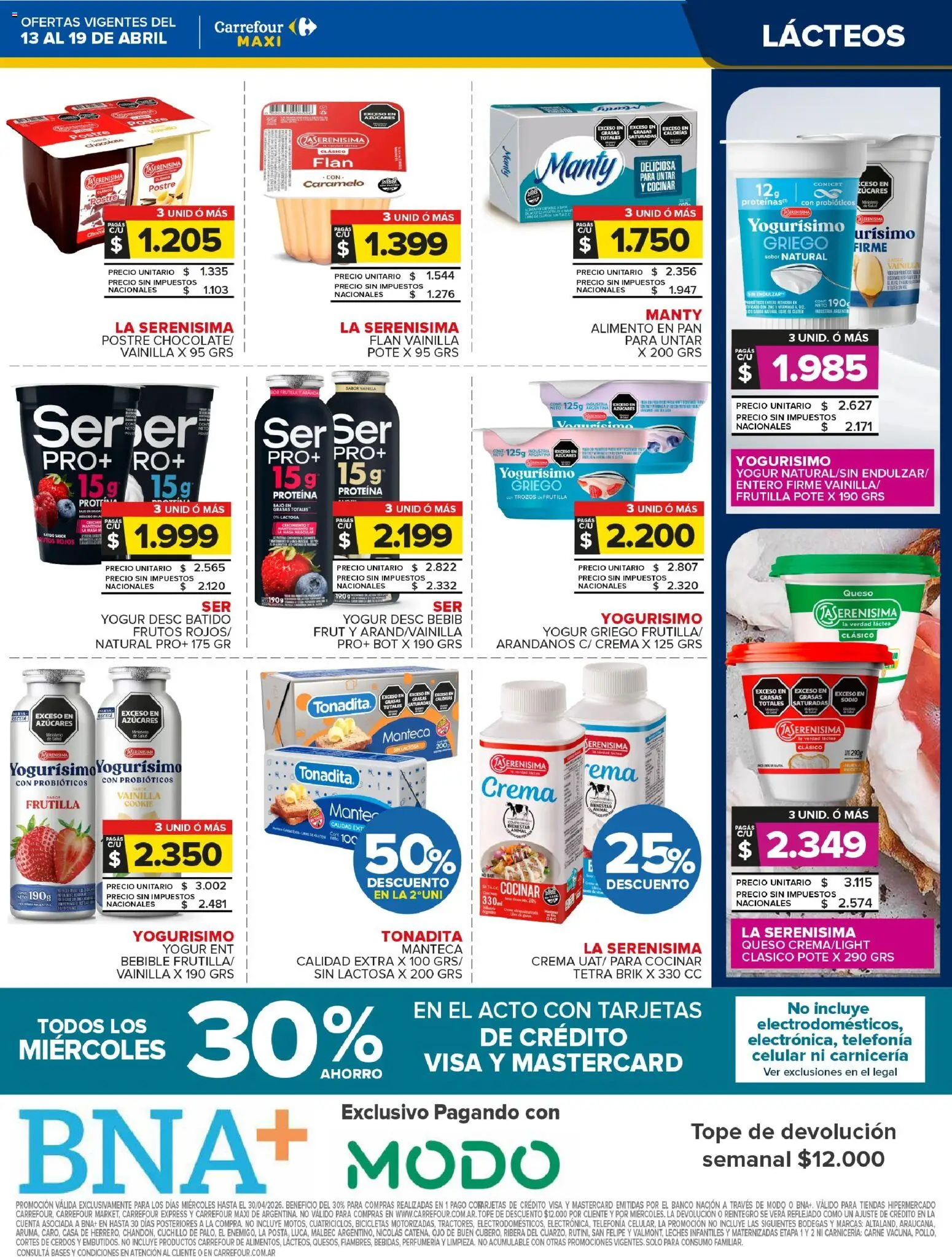 Carrefour Maxi catálogo │ válido desde el 13.04.2026 | Página: 10 | Productos: Cuchillo, Banco, Yogur, Crema