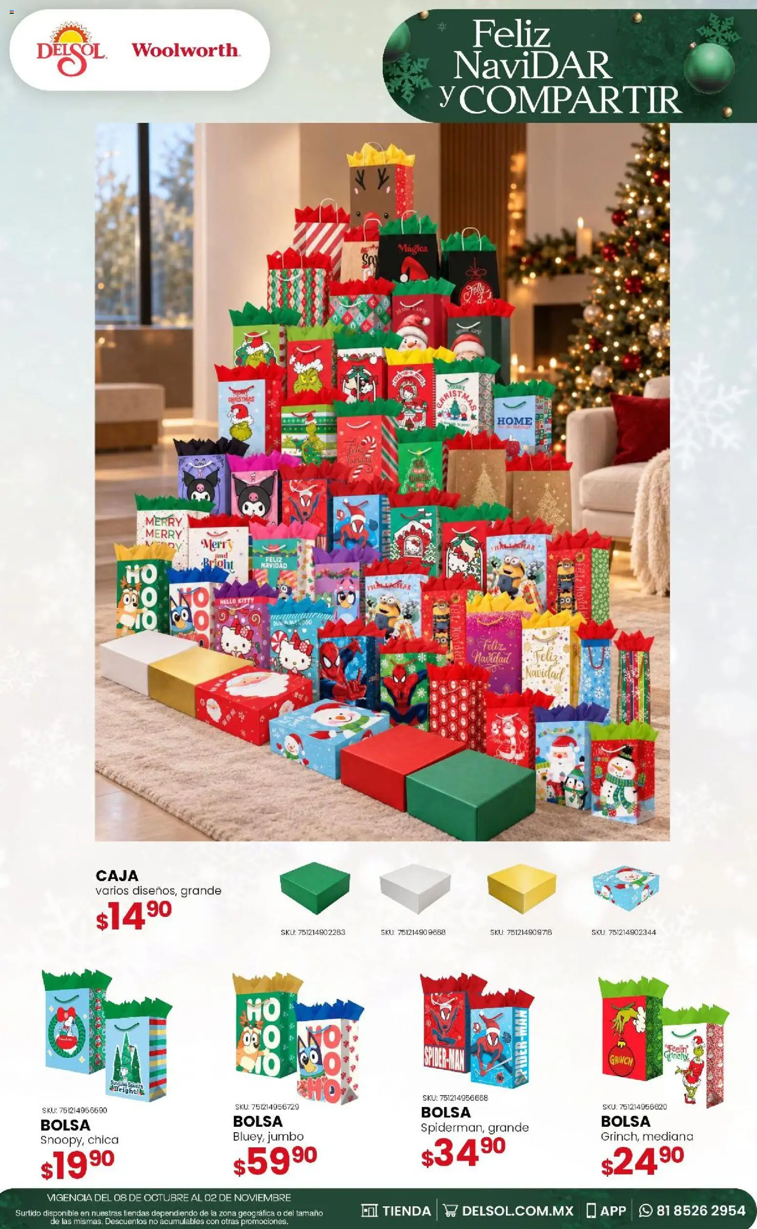Nuevas ofertas de Del Sol y Woolworth válidas en toda la República Mexicana desde el 08/10/2026. ¡Encuentra las mejores ofertas en Del Sol y Woolworth - Feliz NaviDar y Compartir! | Página: 25