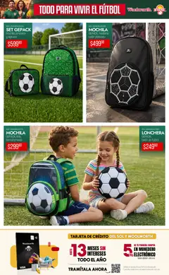 Vista previa de Del Sol y Woolworth catálogo Todo para vivir el fútbol , nuevo folleto de la tienda, válido en México a partir del 14.05.2026 | Página: 15 | Productos: Monedero, Mochila