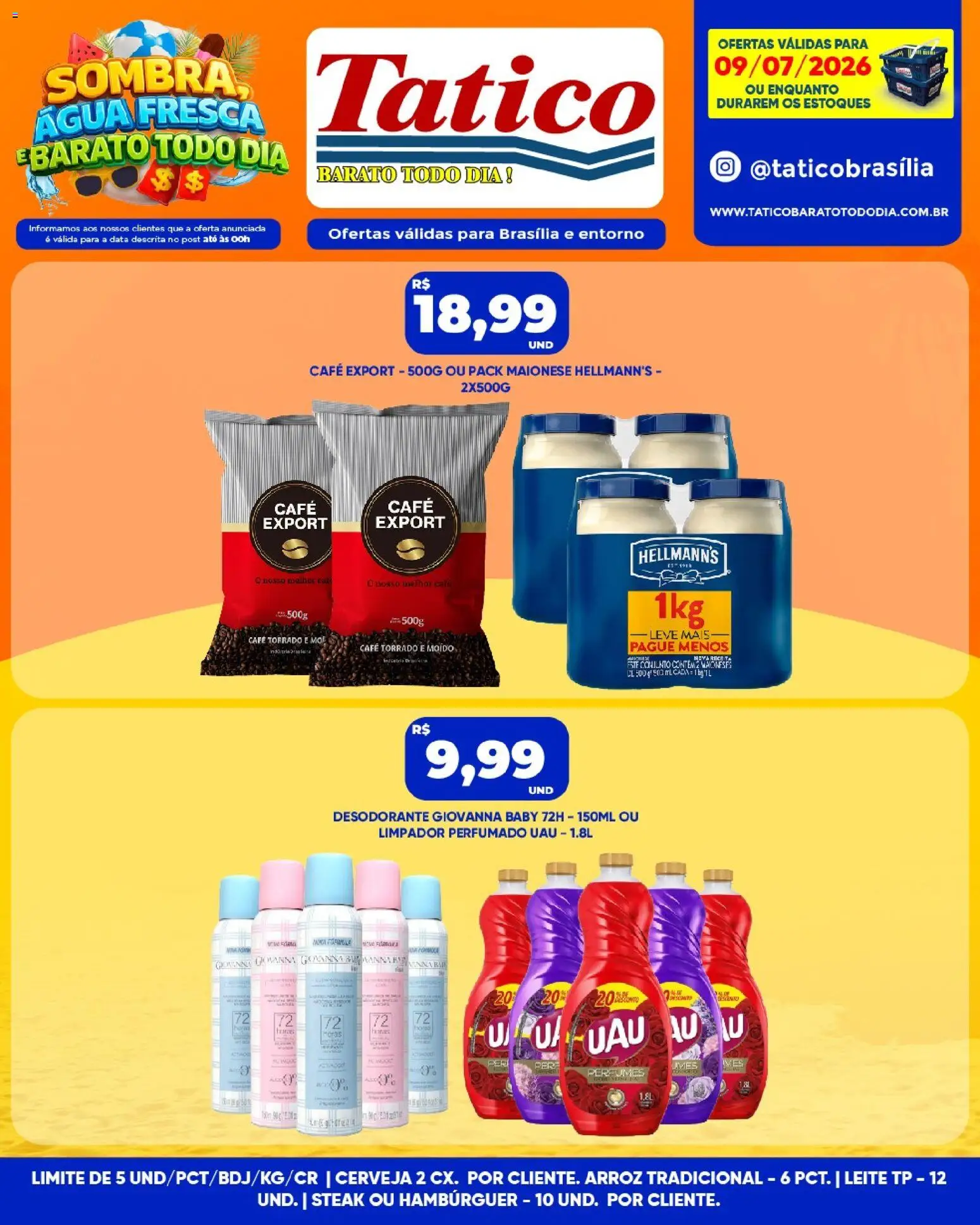 Tatico Folheto - válido de 09/07/2026 | Página: 10 | Produtos: Cerveja, Arroz, Perfumes, Maionese