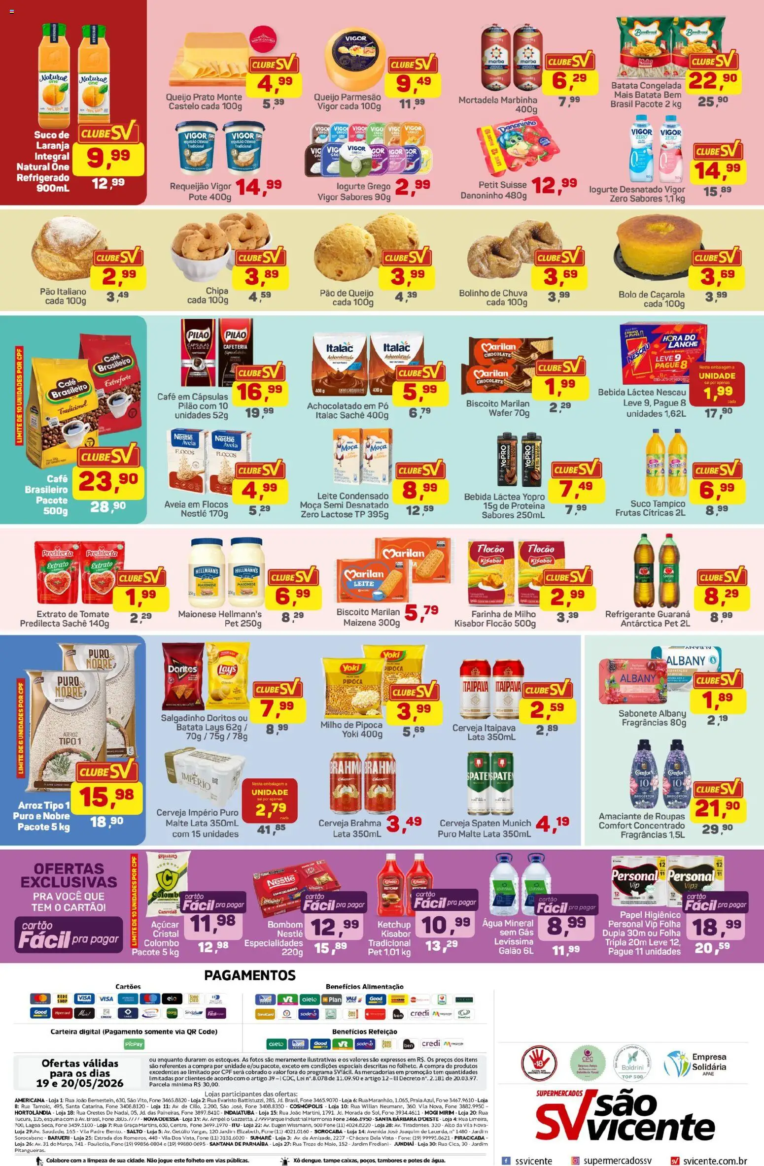 Supermercados São Vicente Folheto - válido de 19.08.2026 | Página: 2 | Produtos: Café, Queijo parmesão, Refrigerante, Bombom