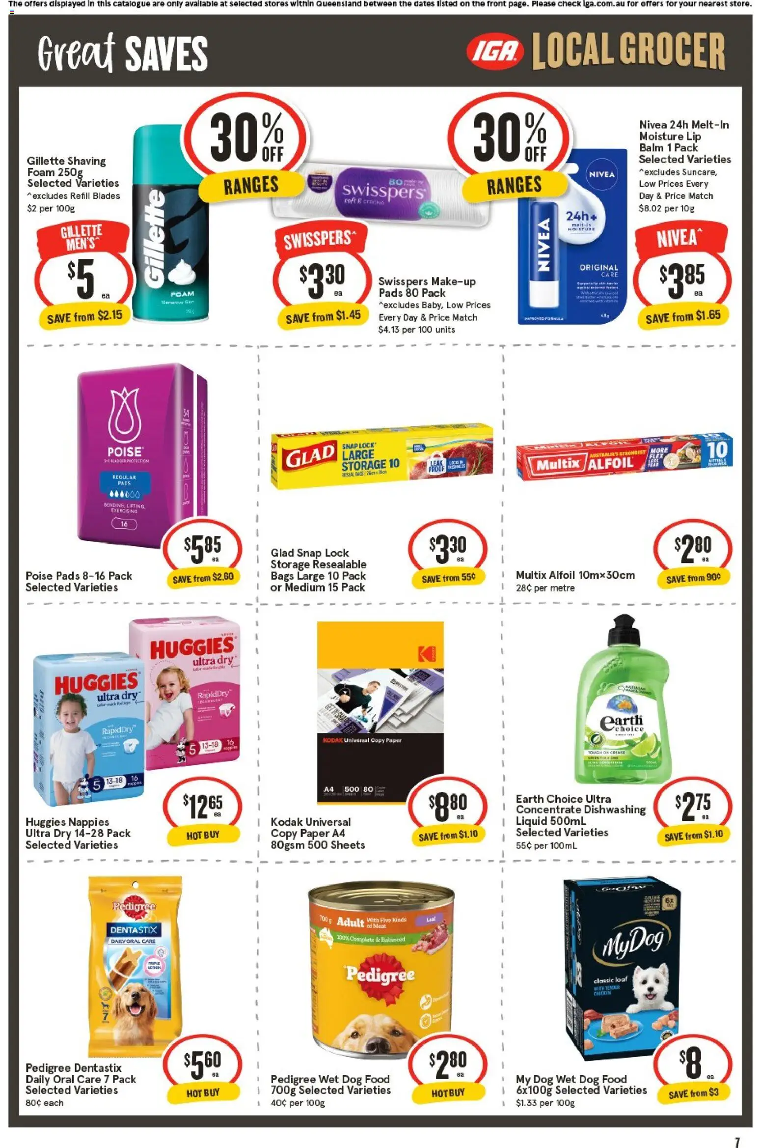 IGA catalogue - valid from 08/07/2026 | Page: 8 | Products: Makeup, Nappies, Dog food
