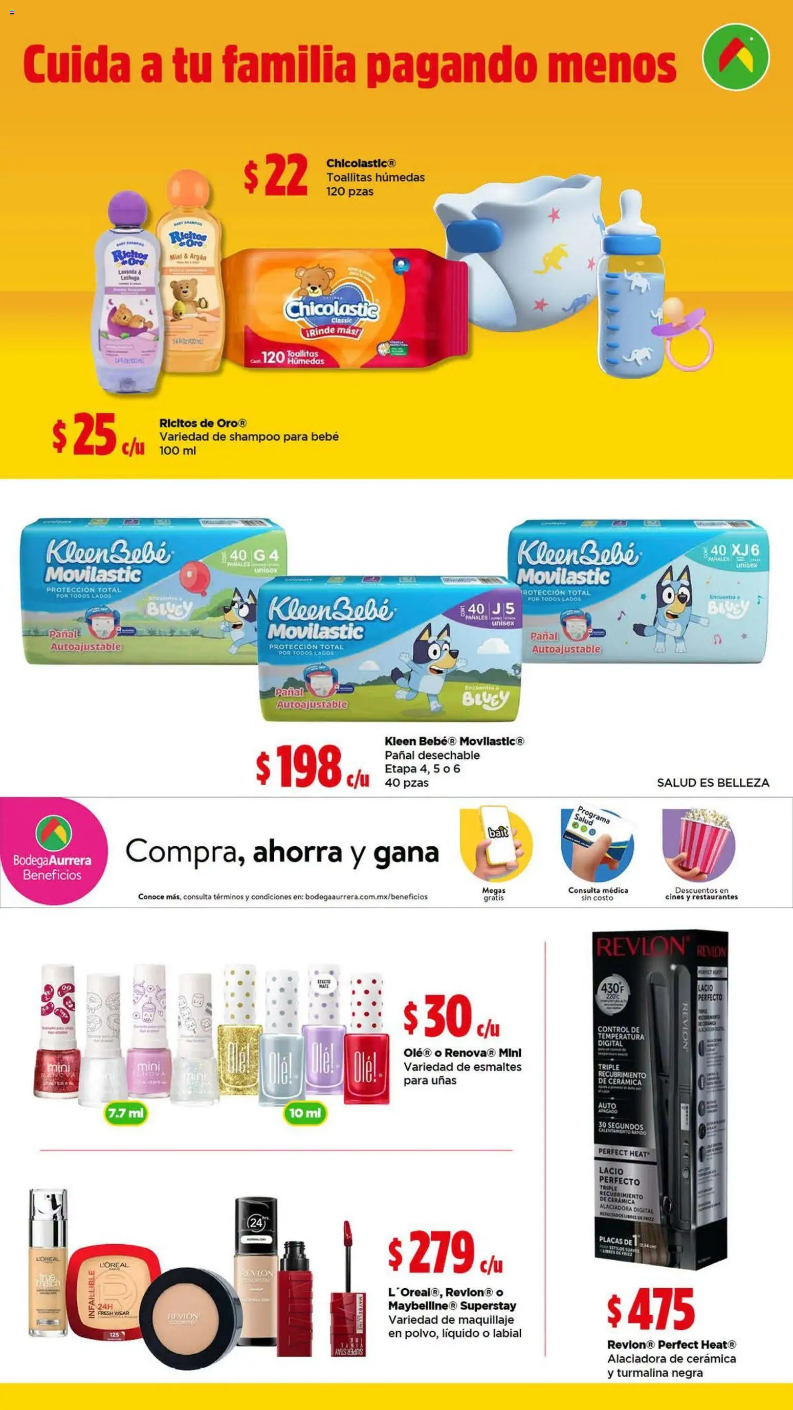 Nuevas ofertas de Bodega Aurrerá válidas en toda la República Mexicana desde el 21/09/2026. ¡Encuentra las mejores ofertas en Bodega Aurrerá folleto Que no te falte nada para la limpieza! | Página: 4 | Productos: Toallitas húmedas, Lechuga, Shampoo, Maquillaje