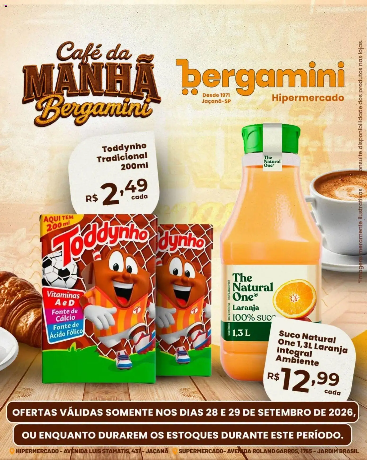 Supermercado Bergamini Folheto - válido de 28/09/2026 | Página: 16 | Produtos: Suco natural, Café, Suco, Cálcio