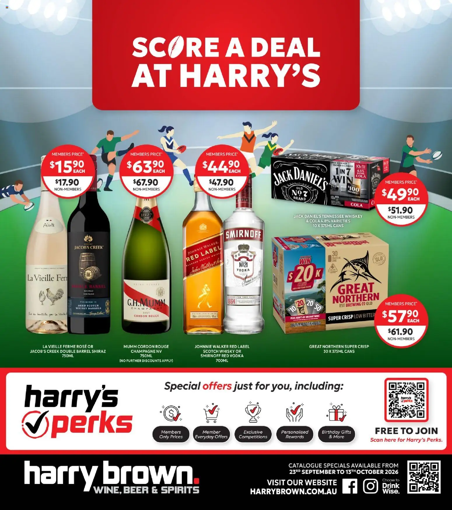 Harry Brown catalogue - valid from 23/09/2026 | Page: 1 | Products: Champagne, Scotch, Peach, Jack Daniel’s