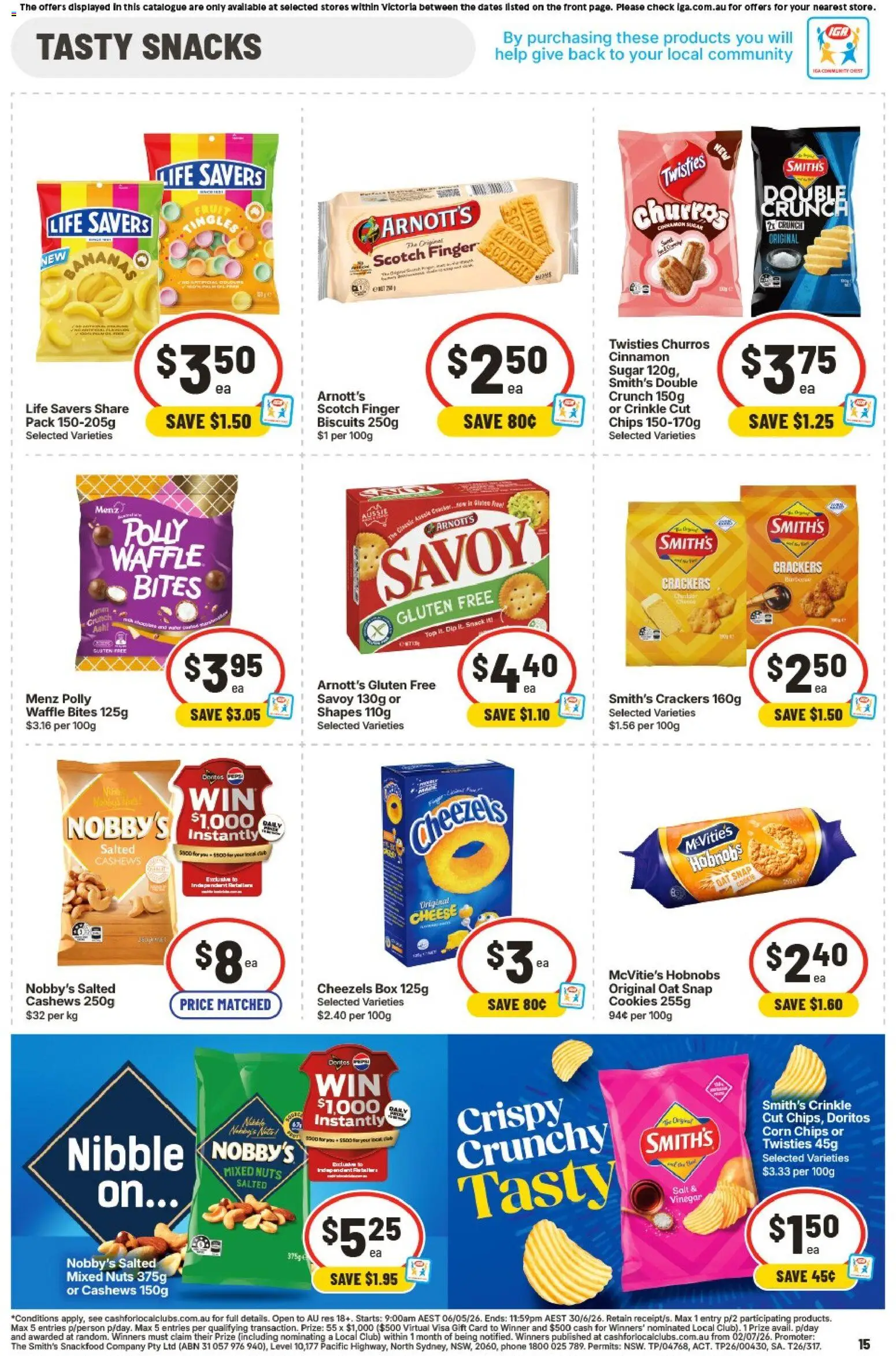 IGA catalogue - valid from 03.06.2026 | Page: 15 | Products: Crackers, Cheese, Bananas, Vinegar