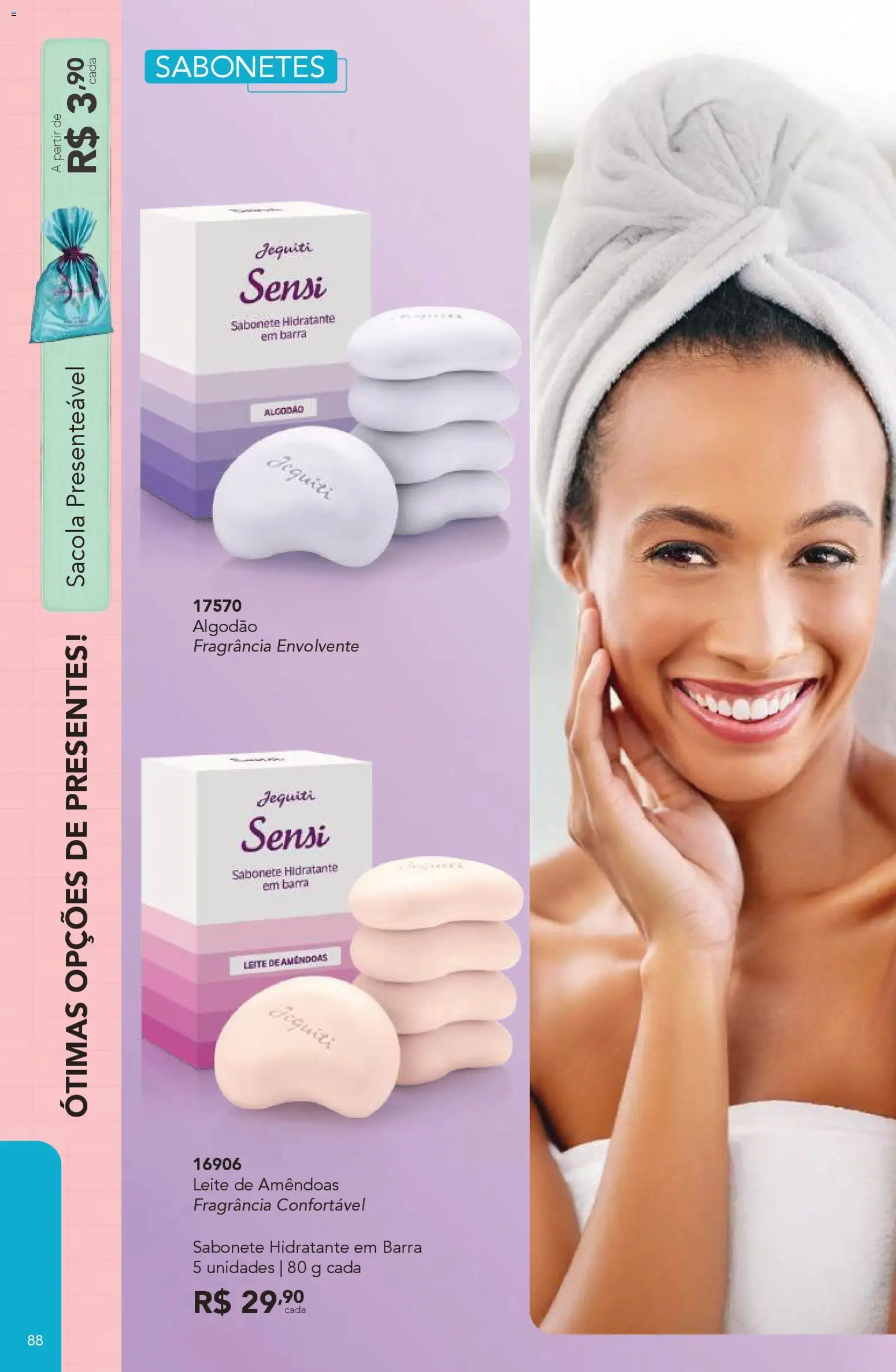 Jequiti Folheto - válido de 06.03.2026 | Página: 88 | Produtos: Fragrância, Sabonete, Algodão, Amêndoas