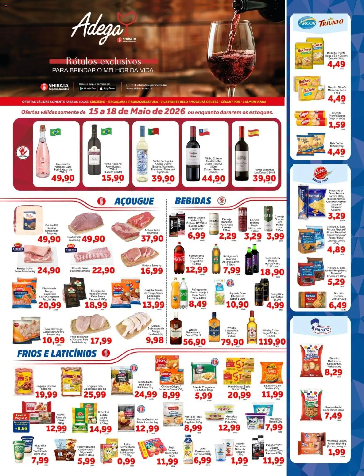 Shibata Folheto - válido de 15.05.2026 | Página: 1 | Produtos: Poá, Requeijão, Margarina, Pão de queijo