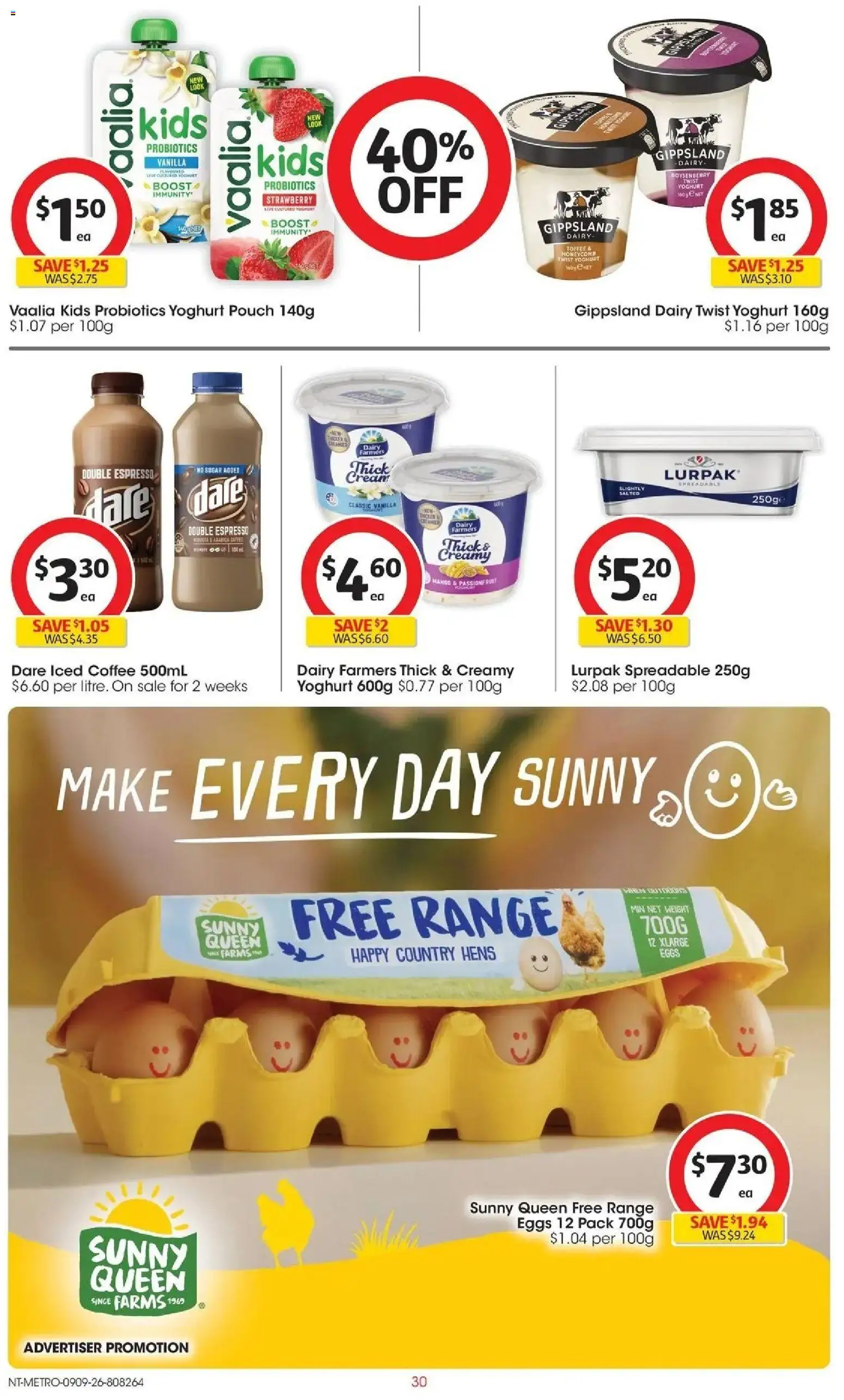 Coles catalogue - valid from 09/09/2026 | Page: 30 | Products: Yoghurt, Passionfruit, Vanilla, Weight
