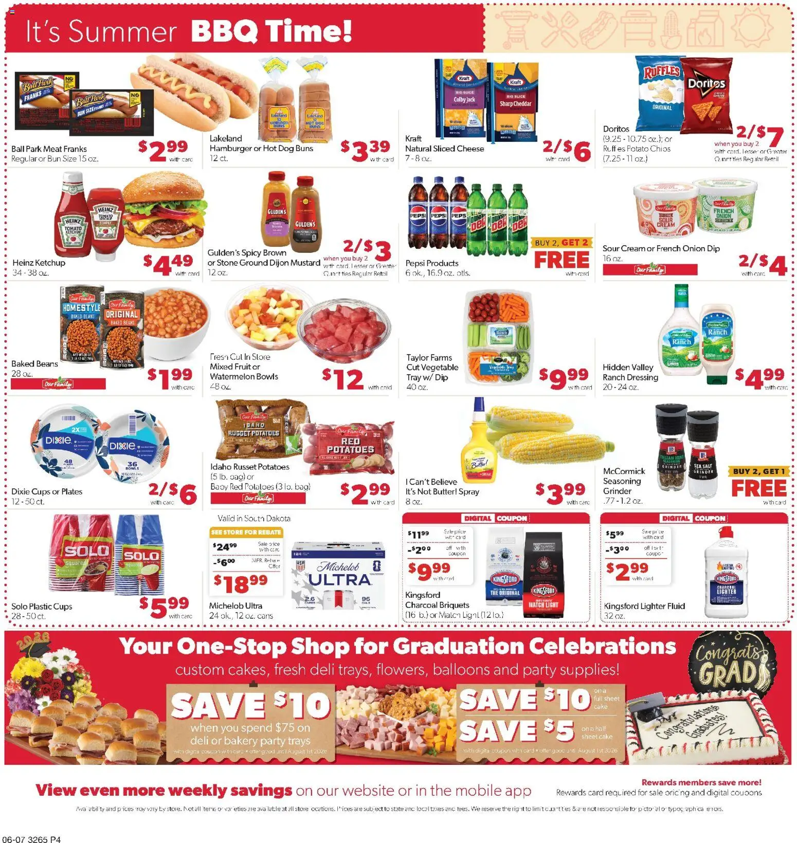Family Fare Weekly Ad - SD - valid from 05.06.2026 | Page: 4 | Products: Butter, Ketchup, Watermelon, Bag