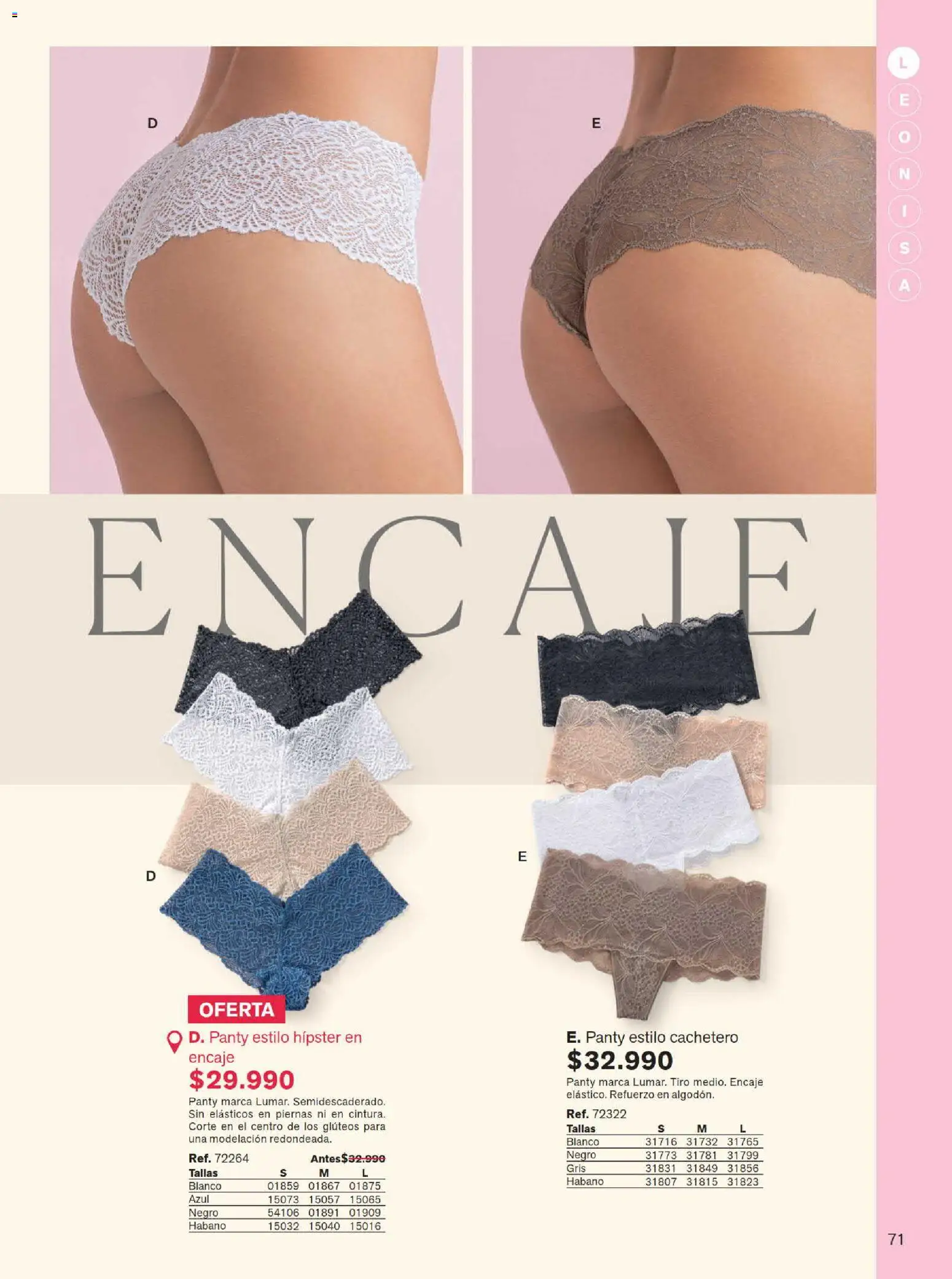Leonisa revista - valida desde el 15/07/2026 | Página: 71 | Productos: Cachetero