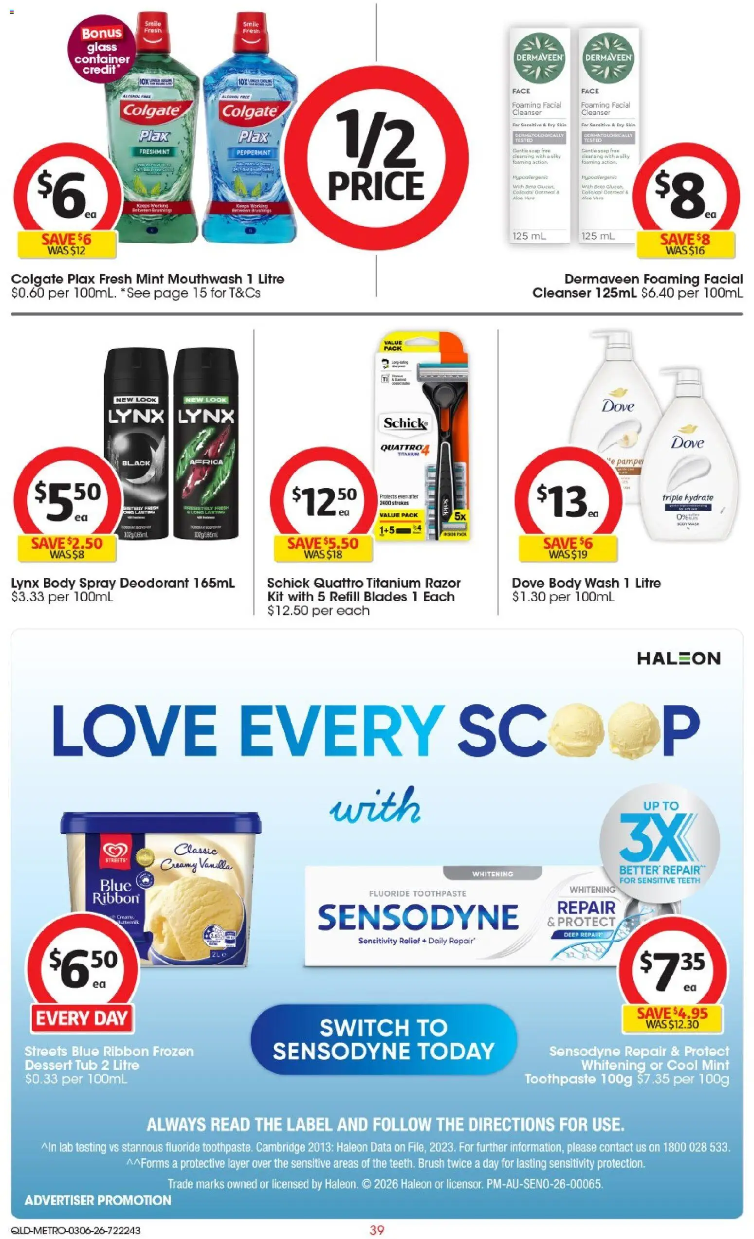 Coles catalogue - valid from 03.06.2026 | Page: 39 | Products: Brush, Deodorant, Toothpaste, Sensitive teeth