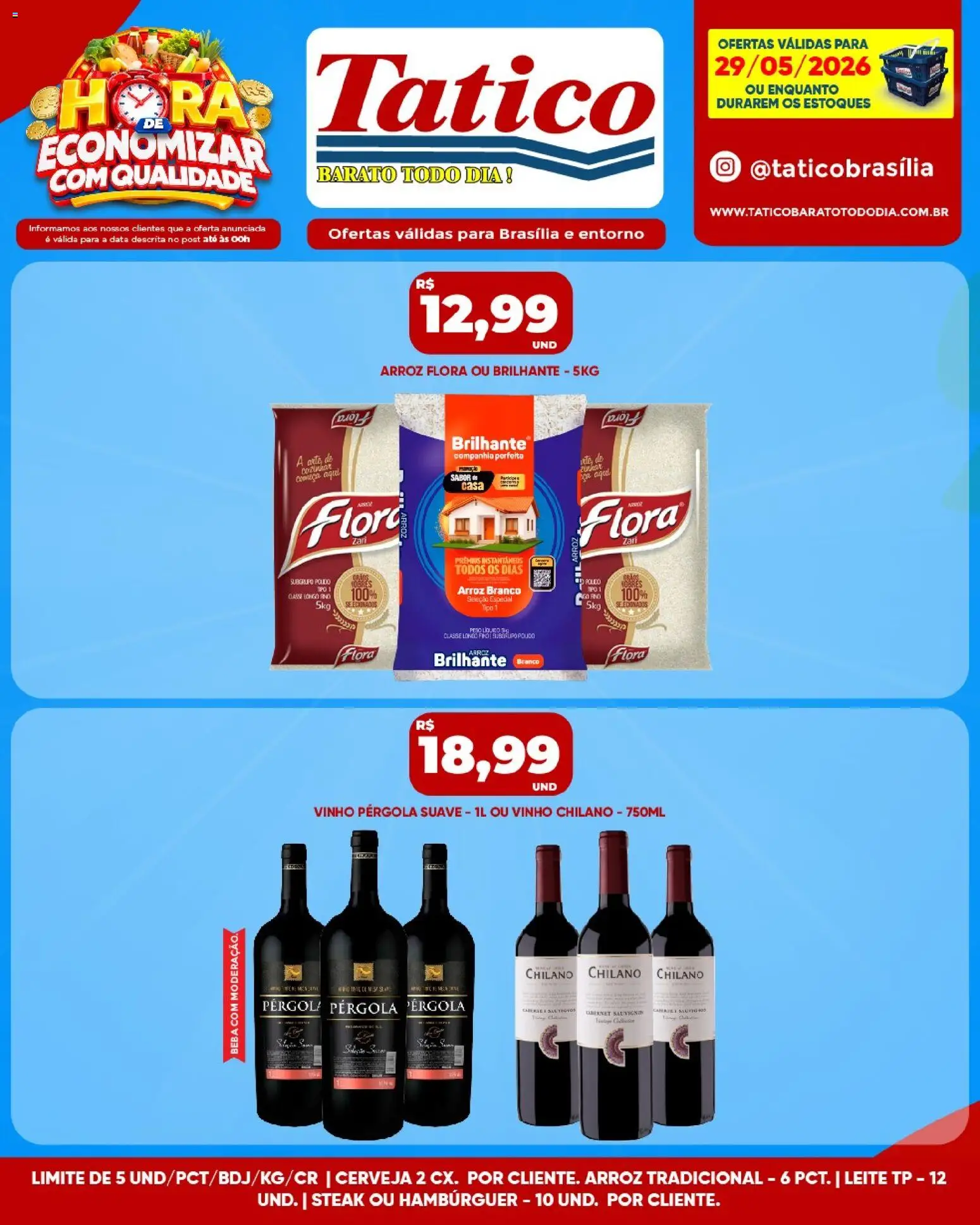 Tatico Folheto - válido de 29.05.2026 | Página: 10 | Produtos: Leite, Cerveja, Arroz, Hambúrguer