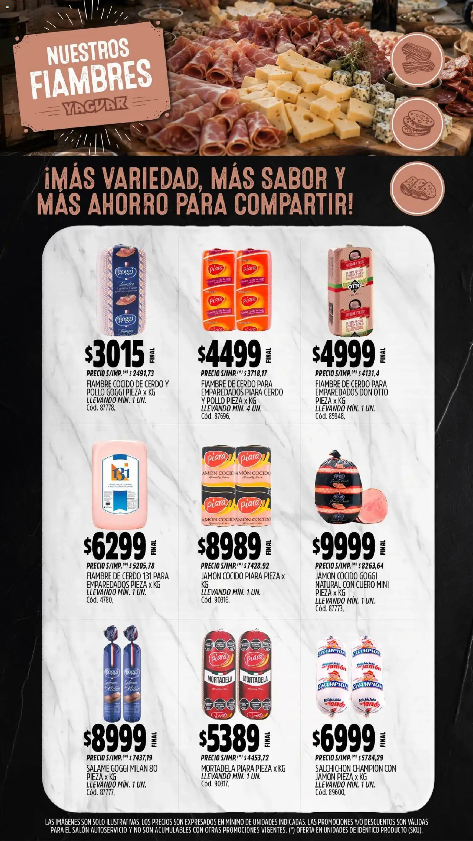Yaguar catálogo │ válido desde el 31/08/2026 | Página: 9 | Productos: Pollo, Jamón cocido, Carne, Salame