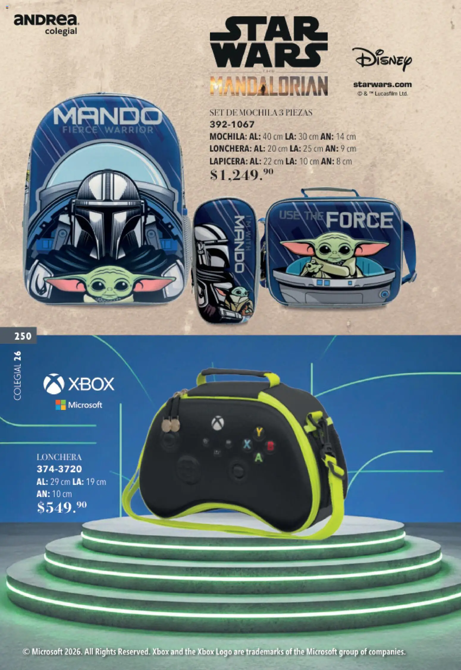 Nuevas ofertas de Andrea válidas en toda la República Mexicana desde el 23/05/2026. ¡Encuentra las mejores ofertas en Andrea catálogo Colegial! | Página: 250 | Productos: Mochila, Xbox