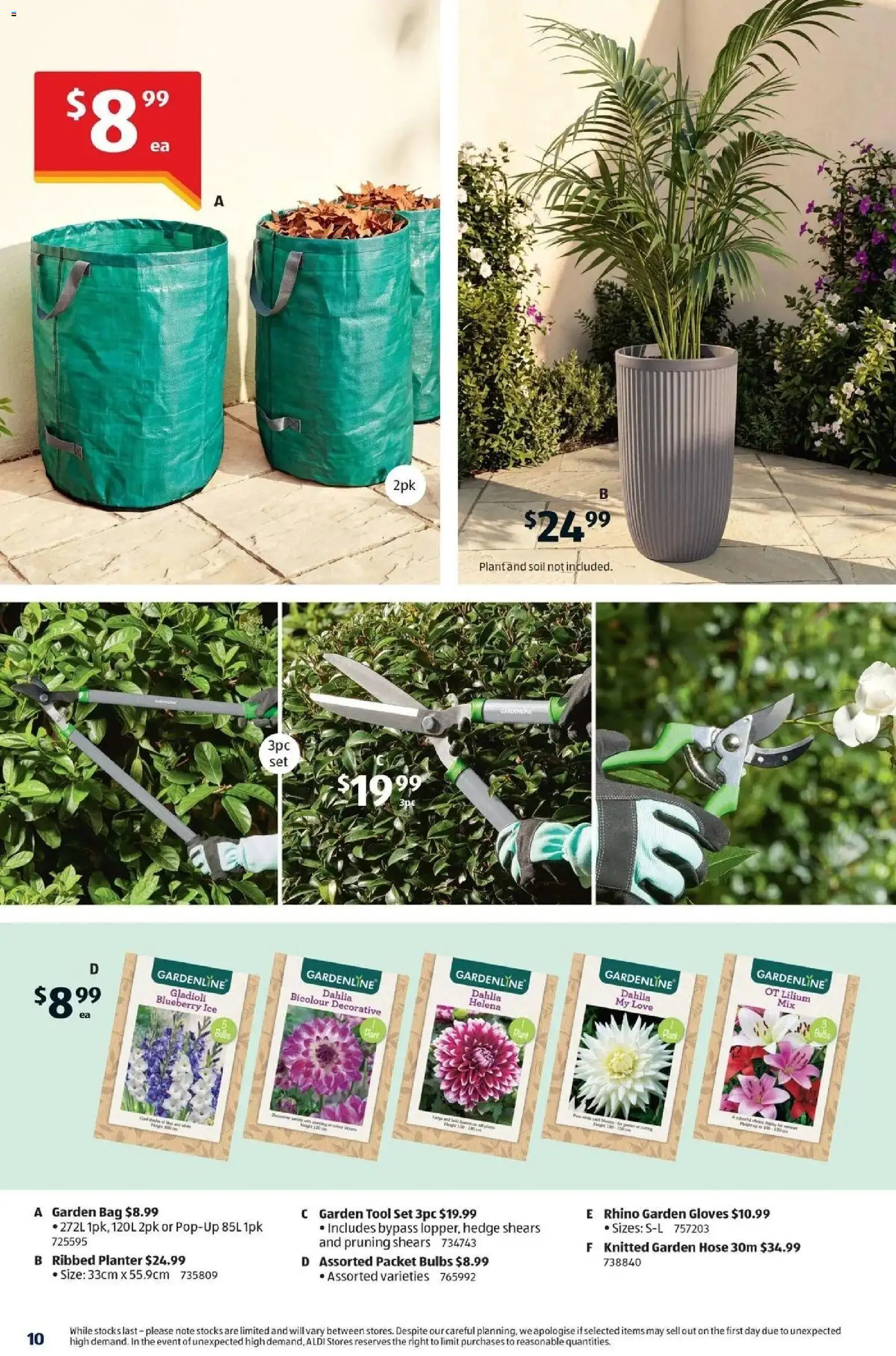 Aldi catalogue - valid from 23/09/2026 | Page: 10 | Products: Garden hose, Gloves, Ice, Bag
