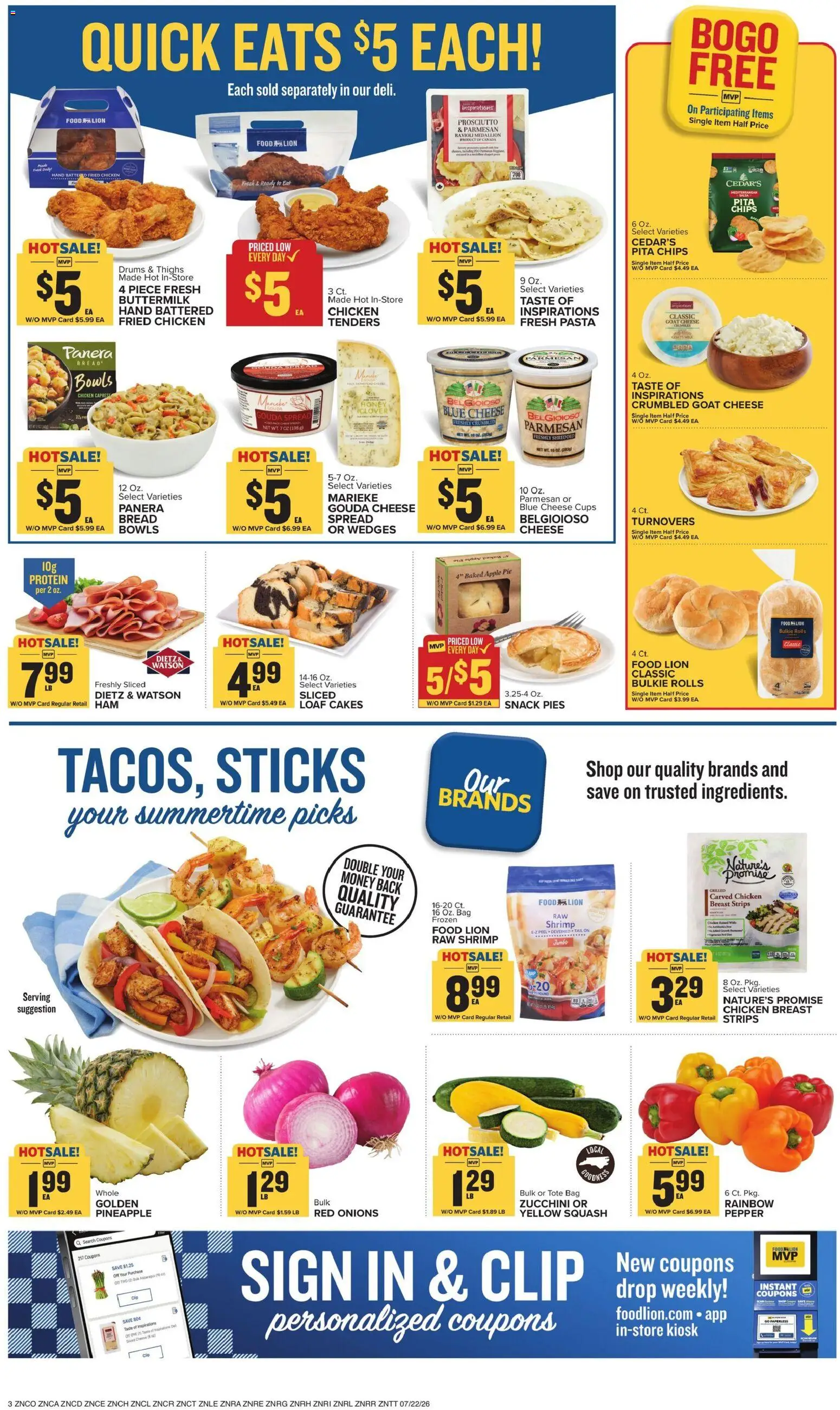 Food Lion Weekly Ad - valid from 07/22/2026 | Page: 6 | Products: Asparagus, Cheese, Ham, Chips