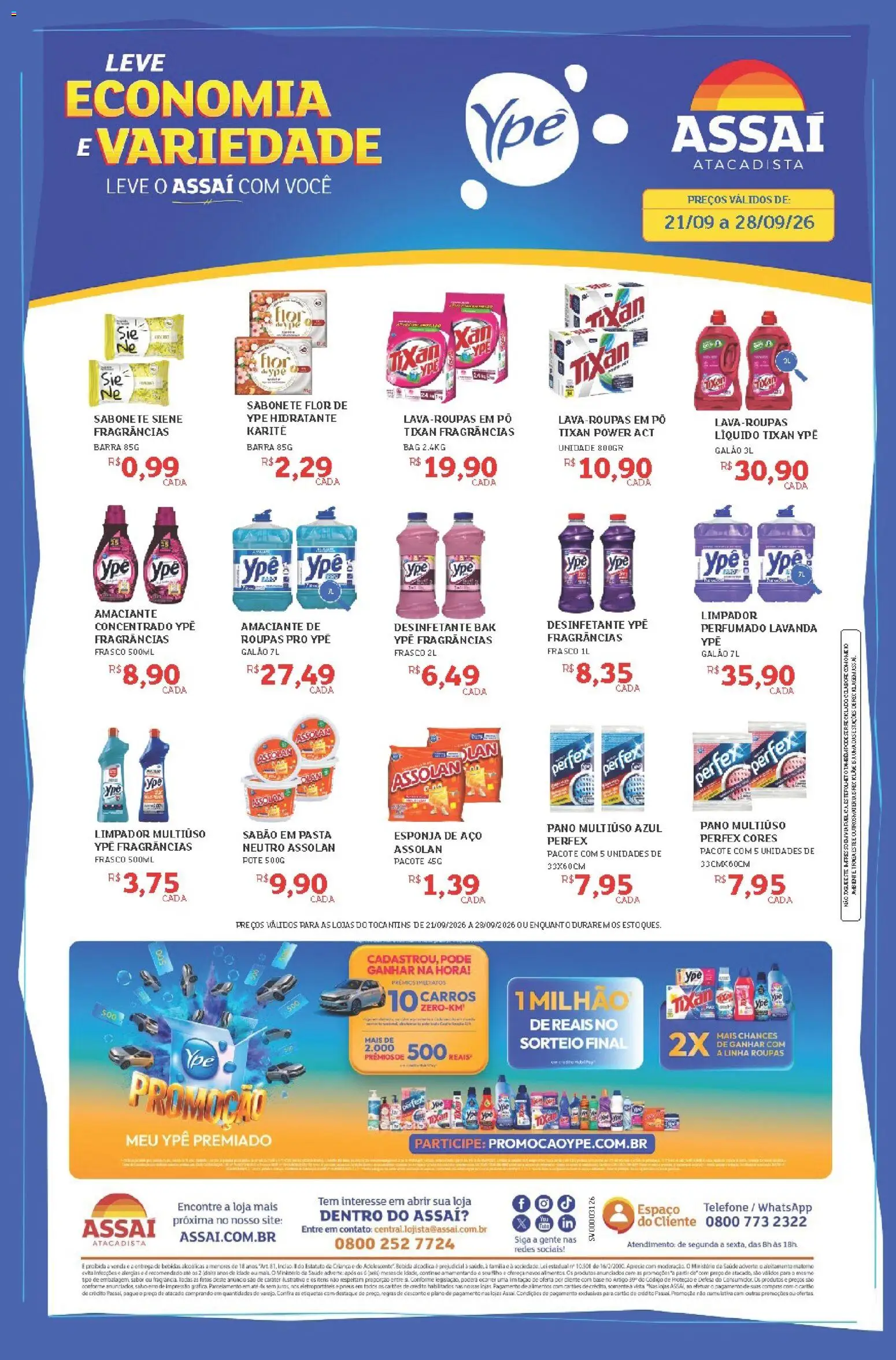 Assaí Atacadista Folheto - válido de 21/09/2026 | Página: 1 | Produtos: Pasta, Base, Roupas, Bebida