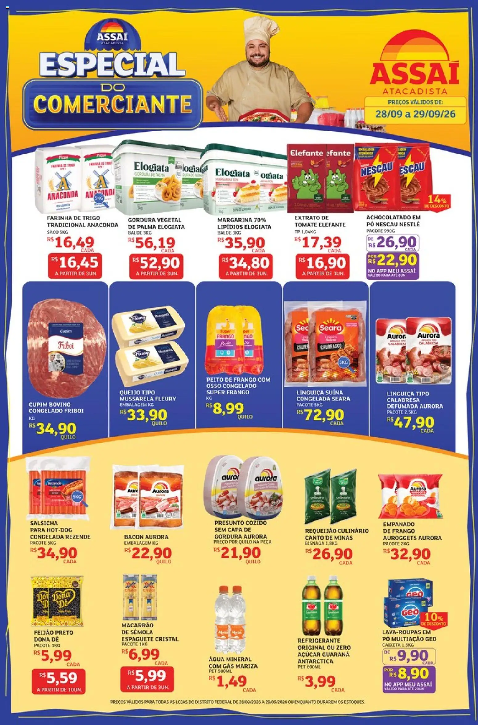 Assaí Atacadista Folheto - válido de 28/09/2026 | Página: 1 | Produtos: Achocolatado, Água, Refrigerante, Requeijão