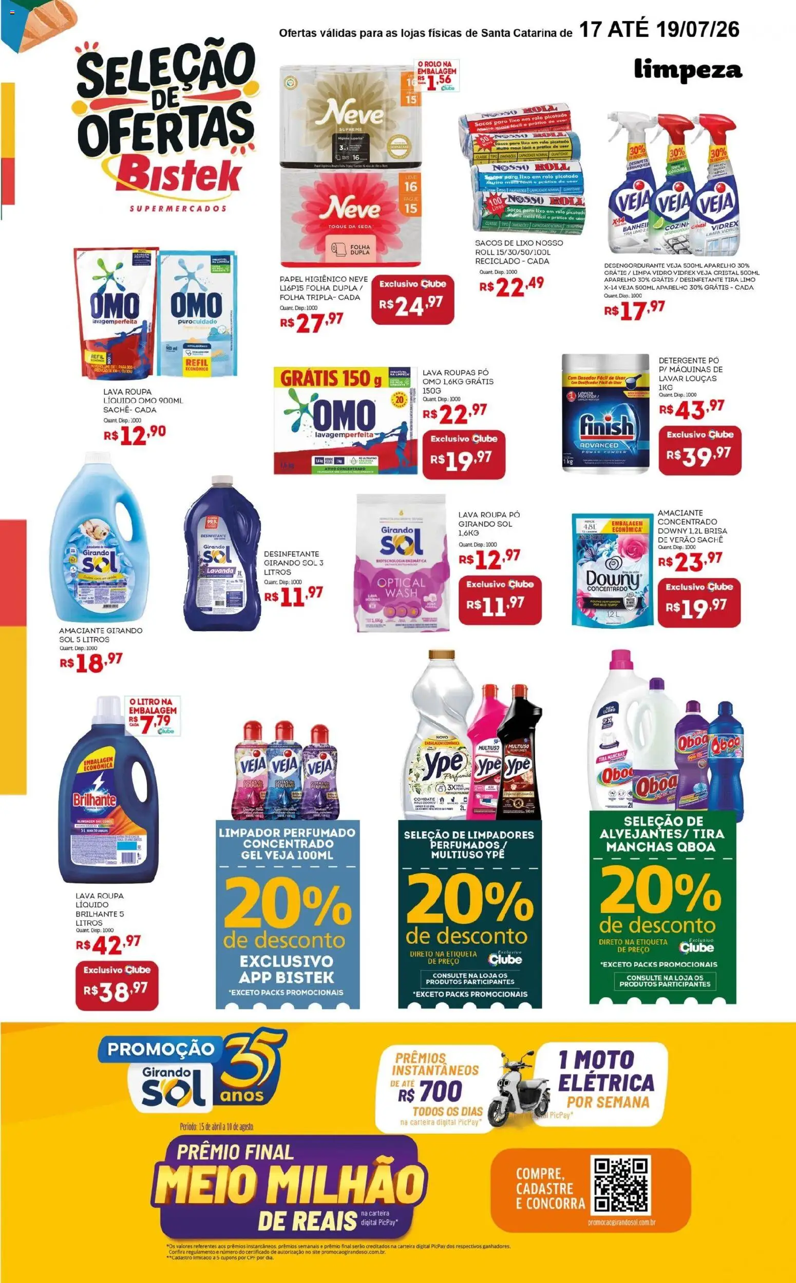 Bistek Supermercados Folheto - válido de 17/07/2026 | Página: 4 | Produtos: Tira manchas, Detergente, Perfumes, Papel higiênico