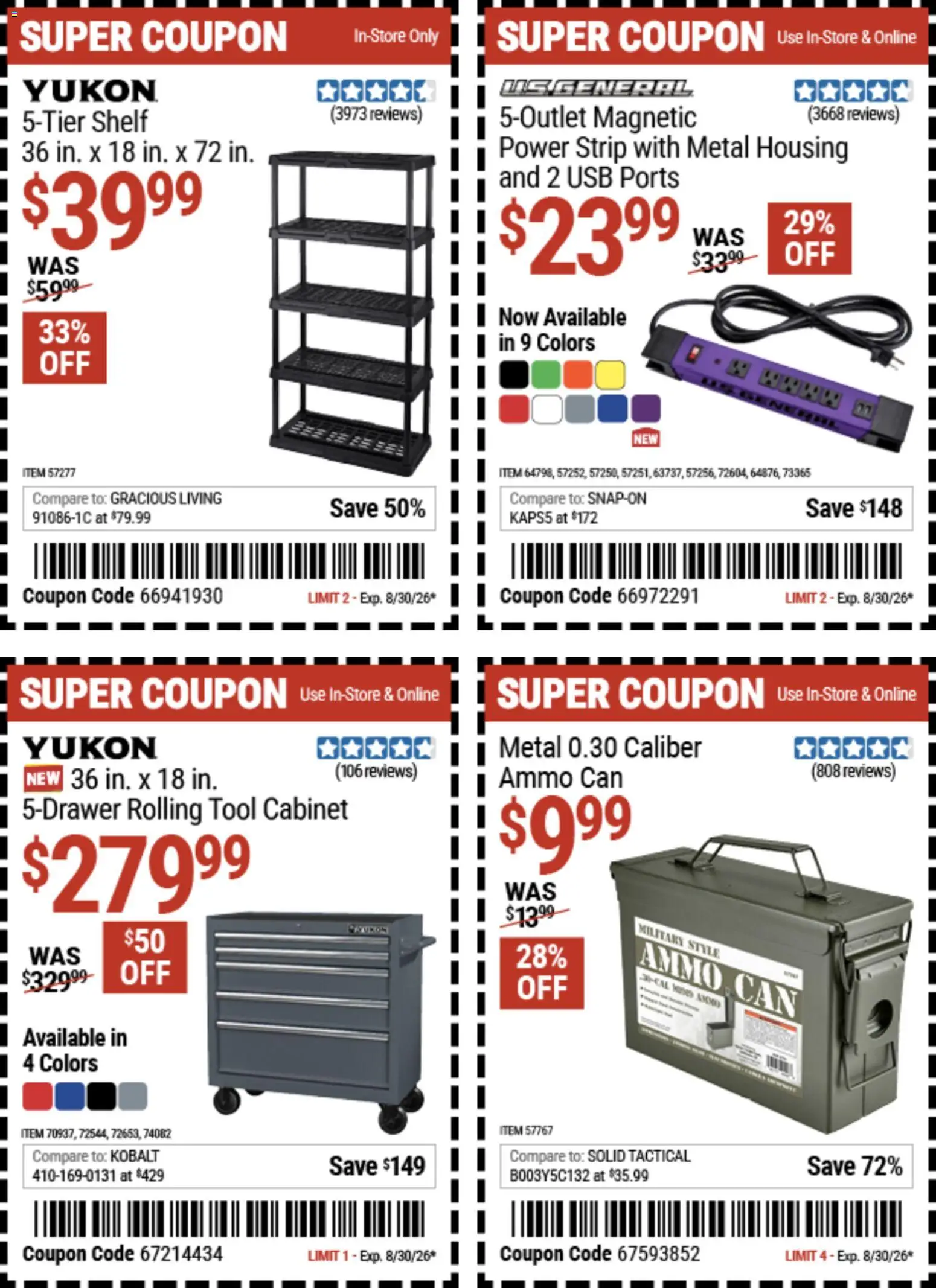 Harbor Freight Weekly Ad - valid from 08/17/2026 | Page: 15 | Products: Shelf, Usb, Ammo