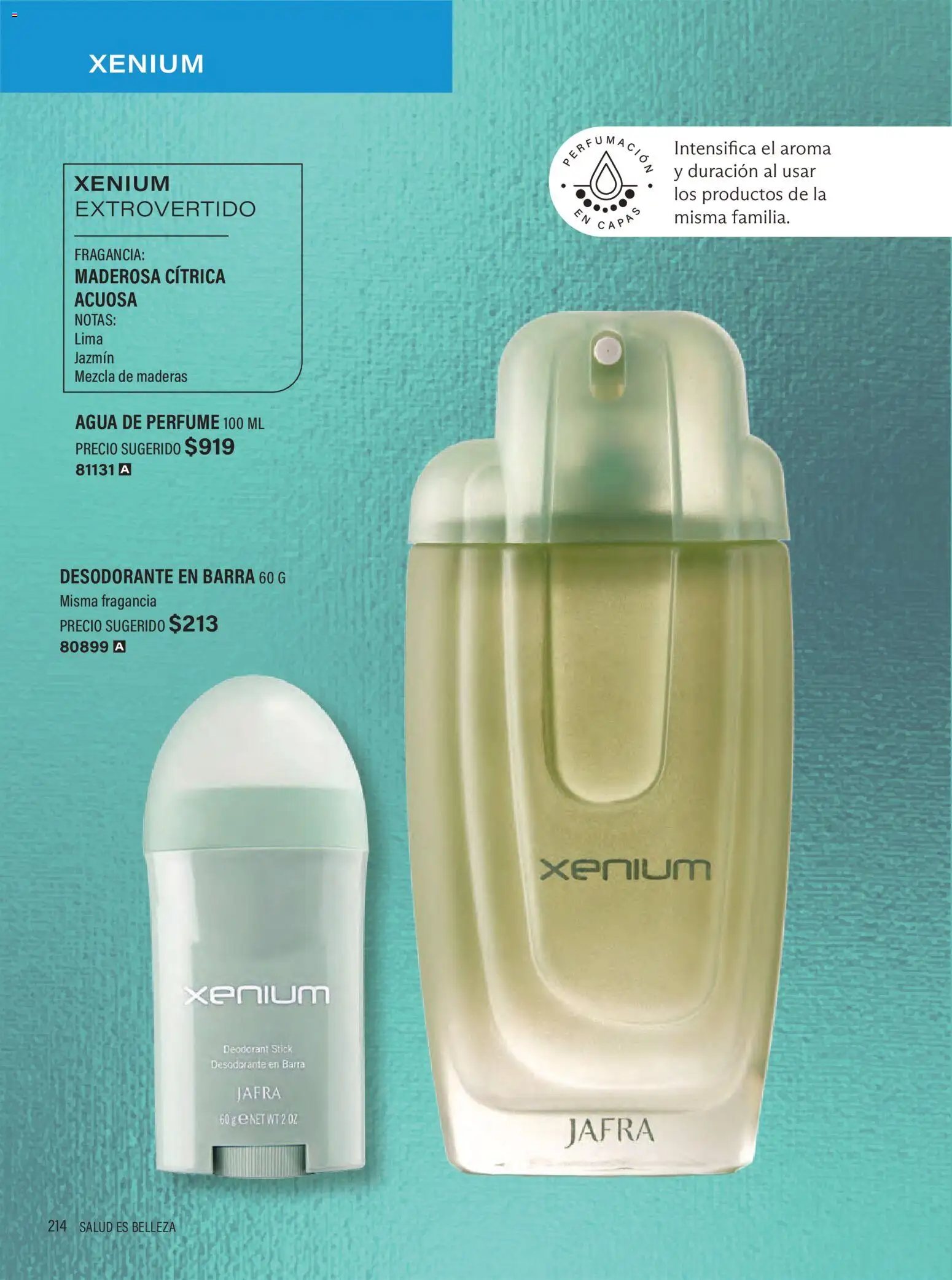 Nuevas ofertas de JAFRA válidas en toda la República Mexicana desde el 01.02.2026. ¡Encuentra las mejores ofertas en JAFRA catálogo Organizador de Ventas! | Página: 212 | Productos: Desodorante, Agua, Lima, Perfume