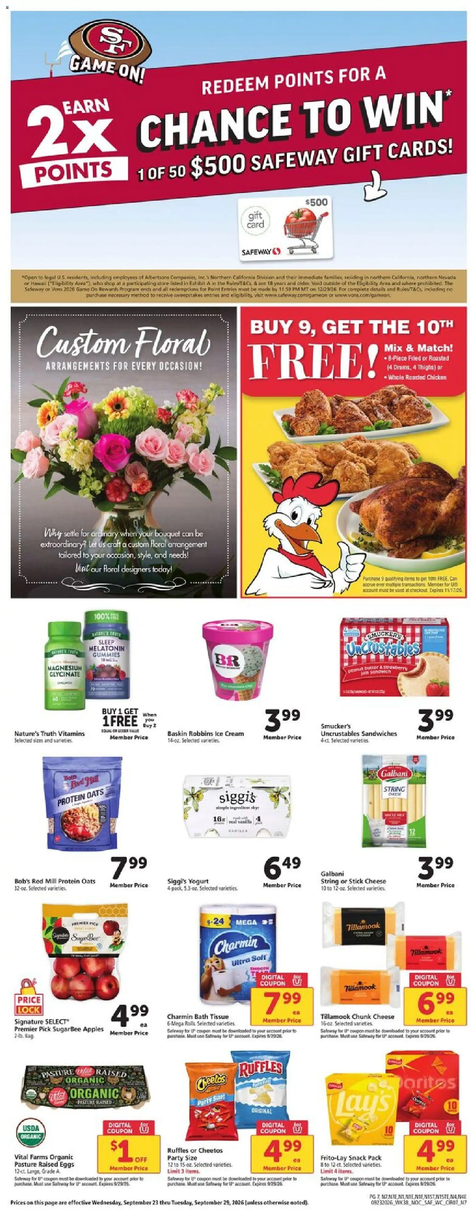 Safeway Weekly Ad - valid from 09/23/2026 | Page: 7 | Products: Bath, Chicken, Ice cream, Ice