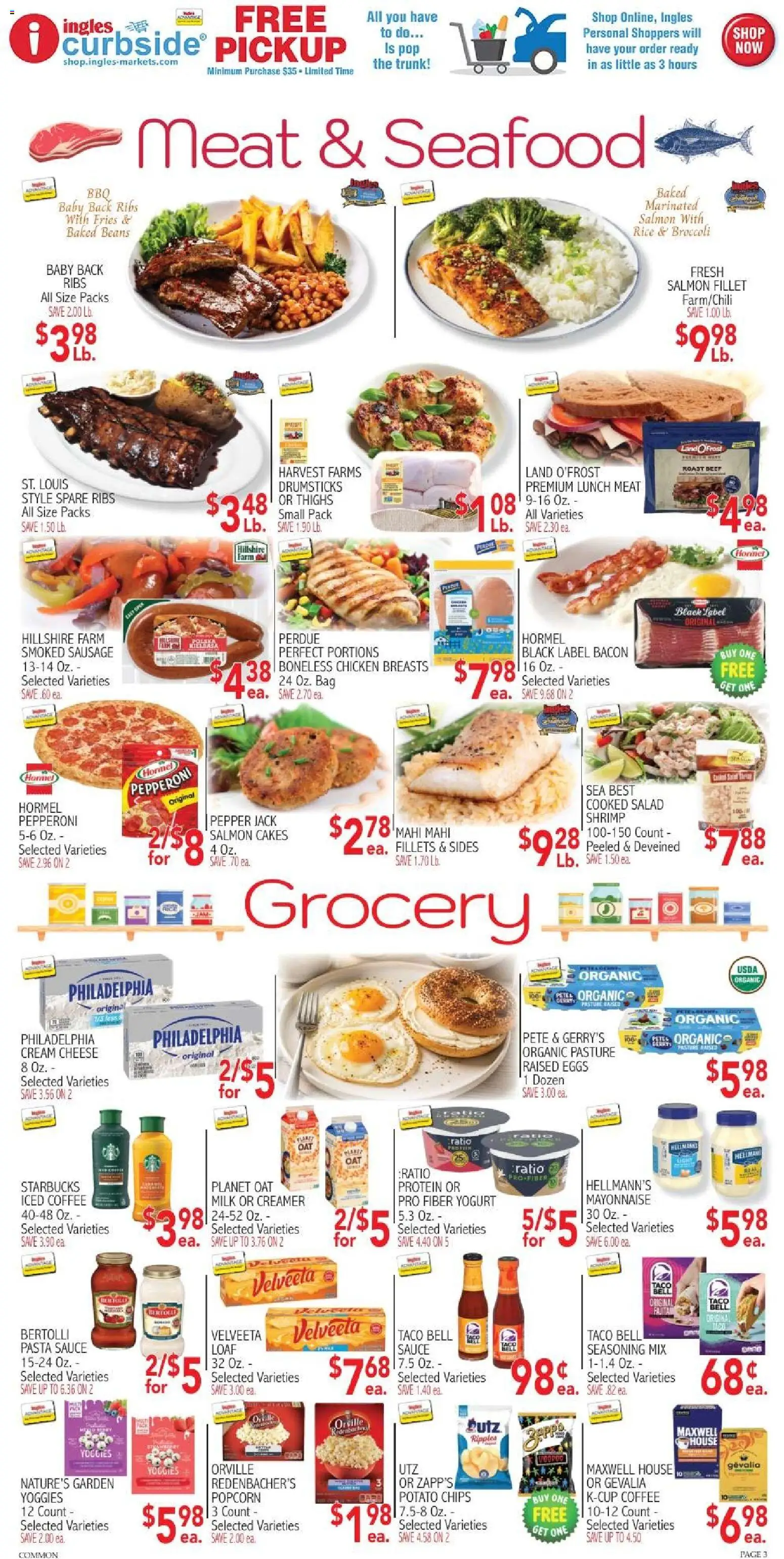 Ingles Weekly Ad - valid from 08/26/2026 | Page: 3 | Products: Cheese, Chicken breasts, Bacon, Salad
