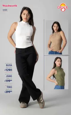 Vista previa de Del Sol y Woolworth catálogo Moda Esenciales, nuevo folleto de la tienda, válido en México a partir del 10/09/2026 | Página: 6 | Productos: Blusa, Tenis