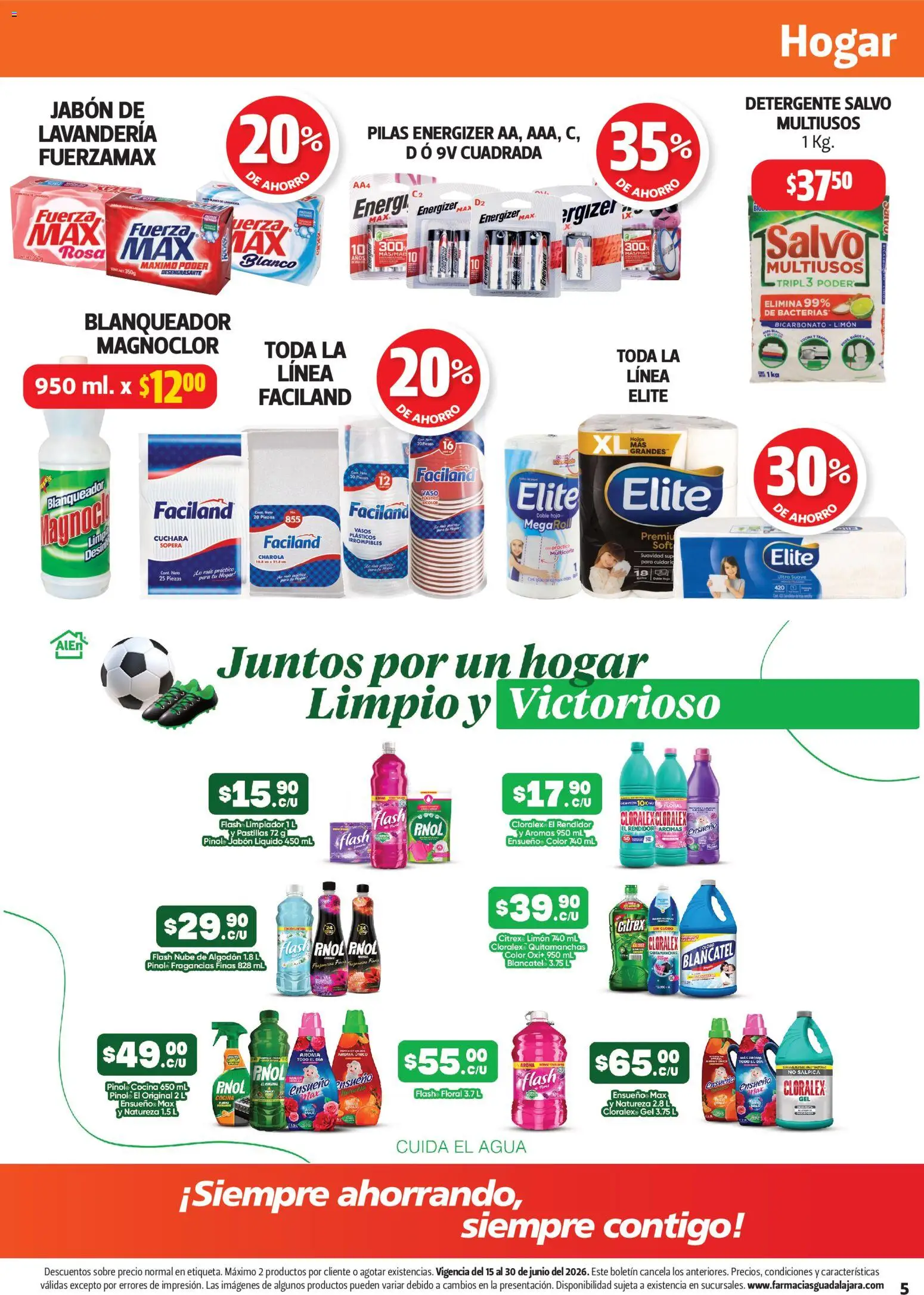 Nuevas ofertas de Farmacia Guadalajara válidas en toda la República Mexicana desde el 15.06.2026. ¡Encuentra las mejores ofertas en Farmacia Guadalajara catálogo! | Página: 5 | Productos: Agua, Cocina, Algodón, Vasos