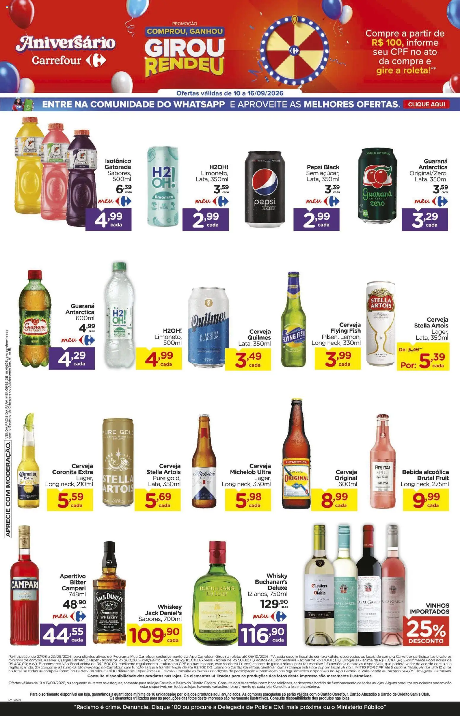 Carrefour Bairro Folheto - válido de 10/09/2026 | Página: 4 | Produtos: Pepsi, Cerveja, Sal, Campari