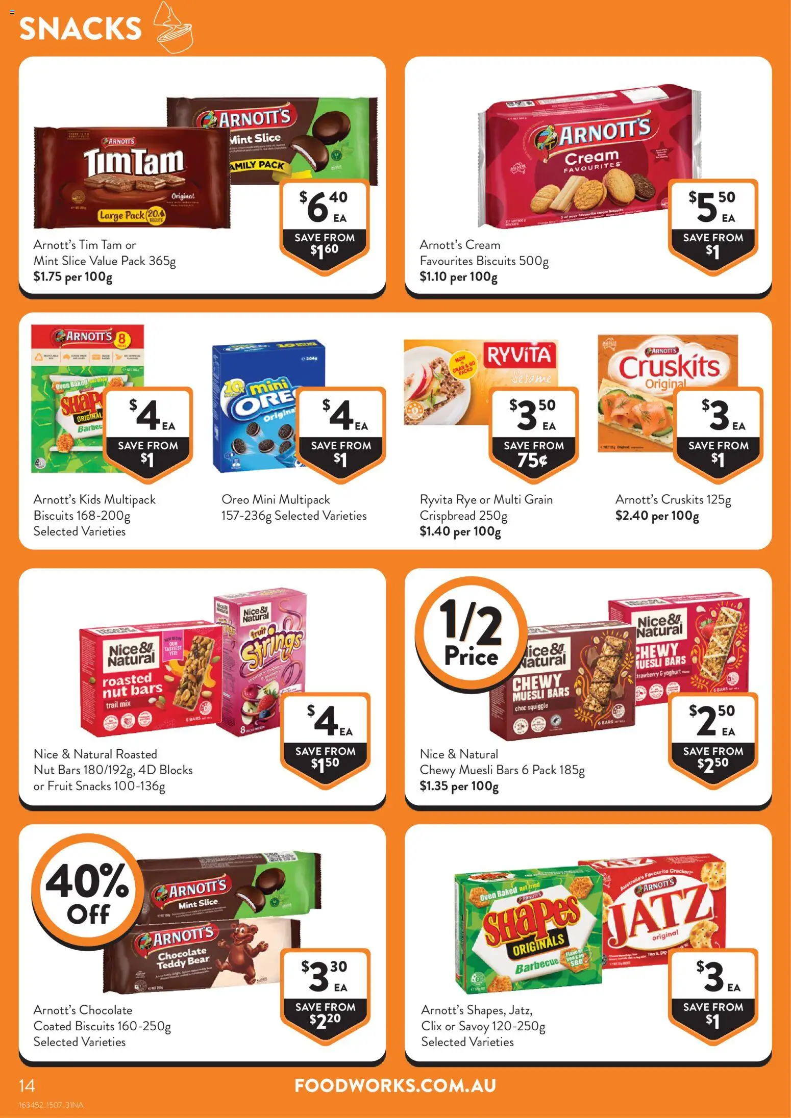 Foodworks catalogue - valid from 15/07/2026 | Page: 14 | Products: Yoghurt, Cream, Biscuits, Fruit