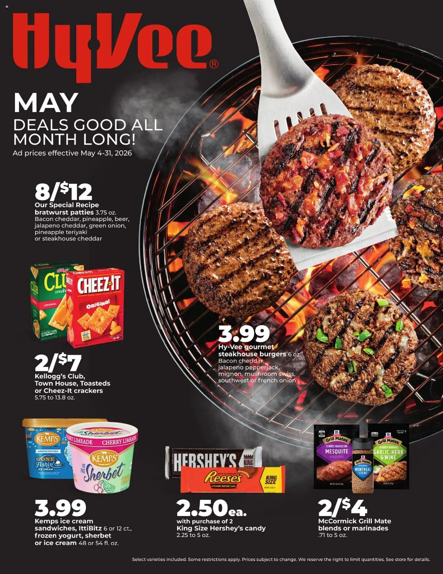 HyVee Monthly Ad - valid from 04.05.2026 | Page: 1 | Products: Butter, Wine, Cream, Onion