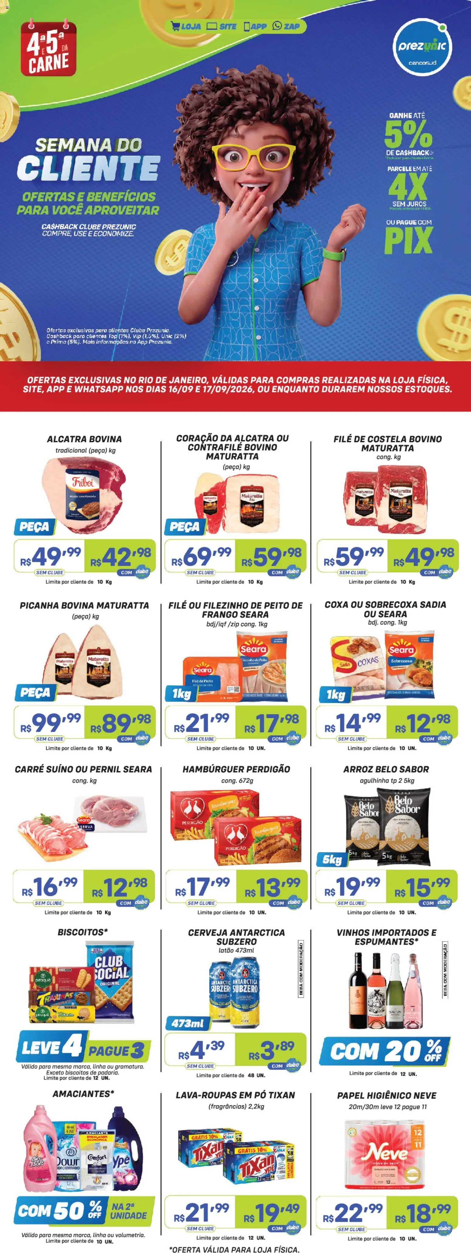 Prezunic Folheto - válido de 16/09/2026 | Página: 1 | Produtos: Pó, Alcatra, Picanha, Biscoitos
