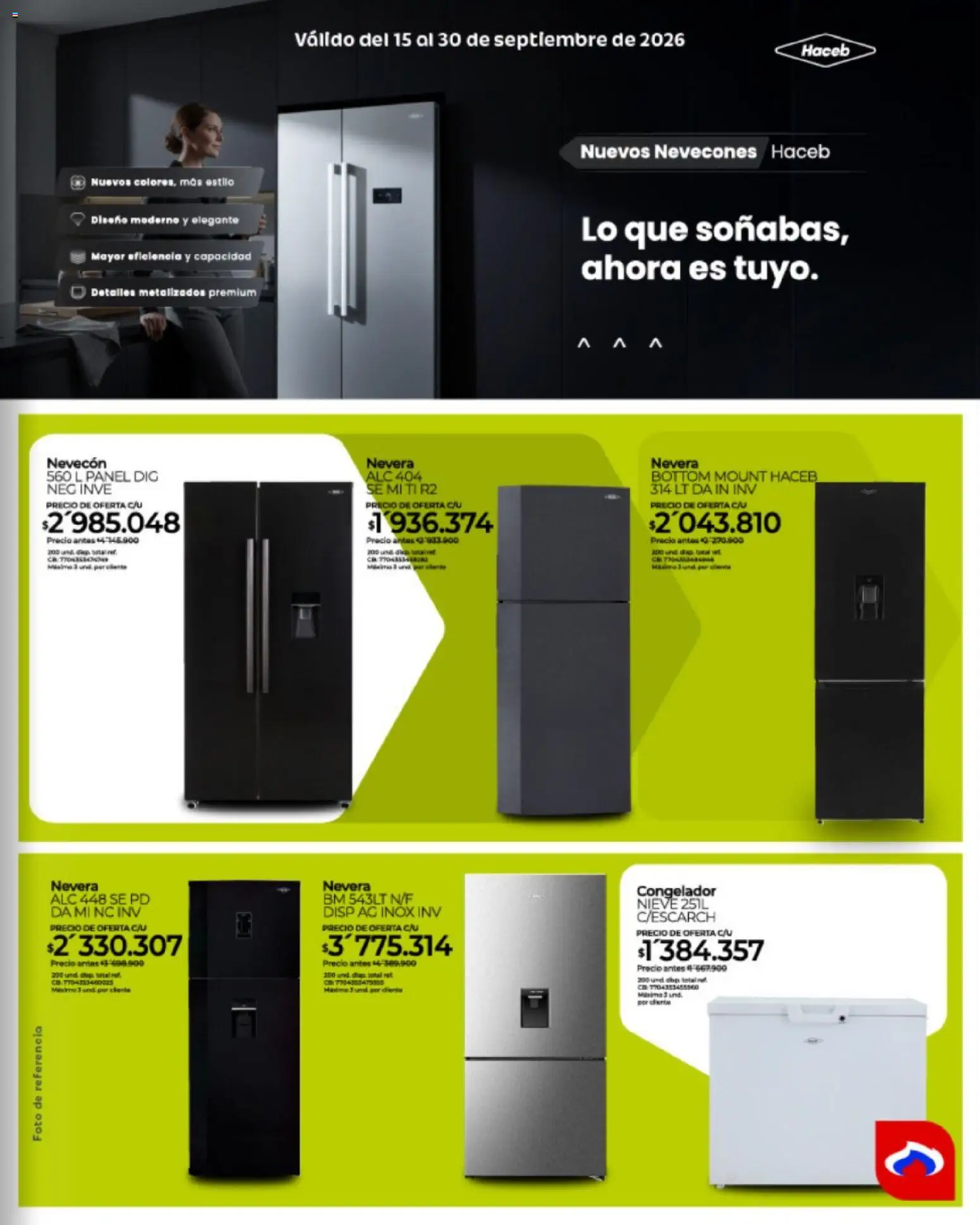 Olímpica revista - valida desde el 15/09/2026 | Página: 5 | Productos: Congelador, Nevera