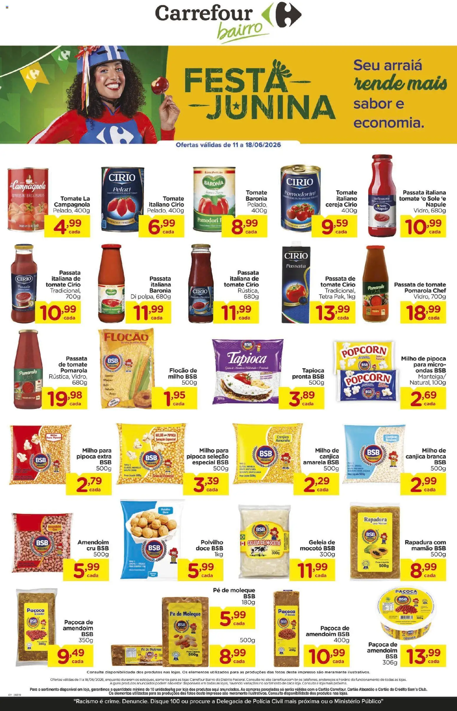 Carrefour Bairro Folheto - válido de 11.06.2026 | Página: 1 | Produtos: Cereja, Amendoim, Polvilho, Geleia