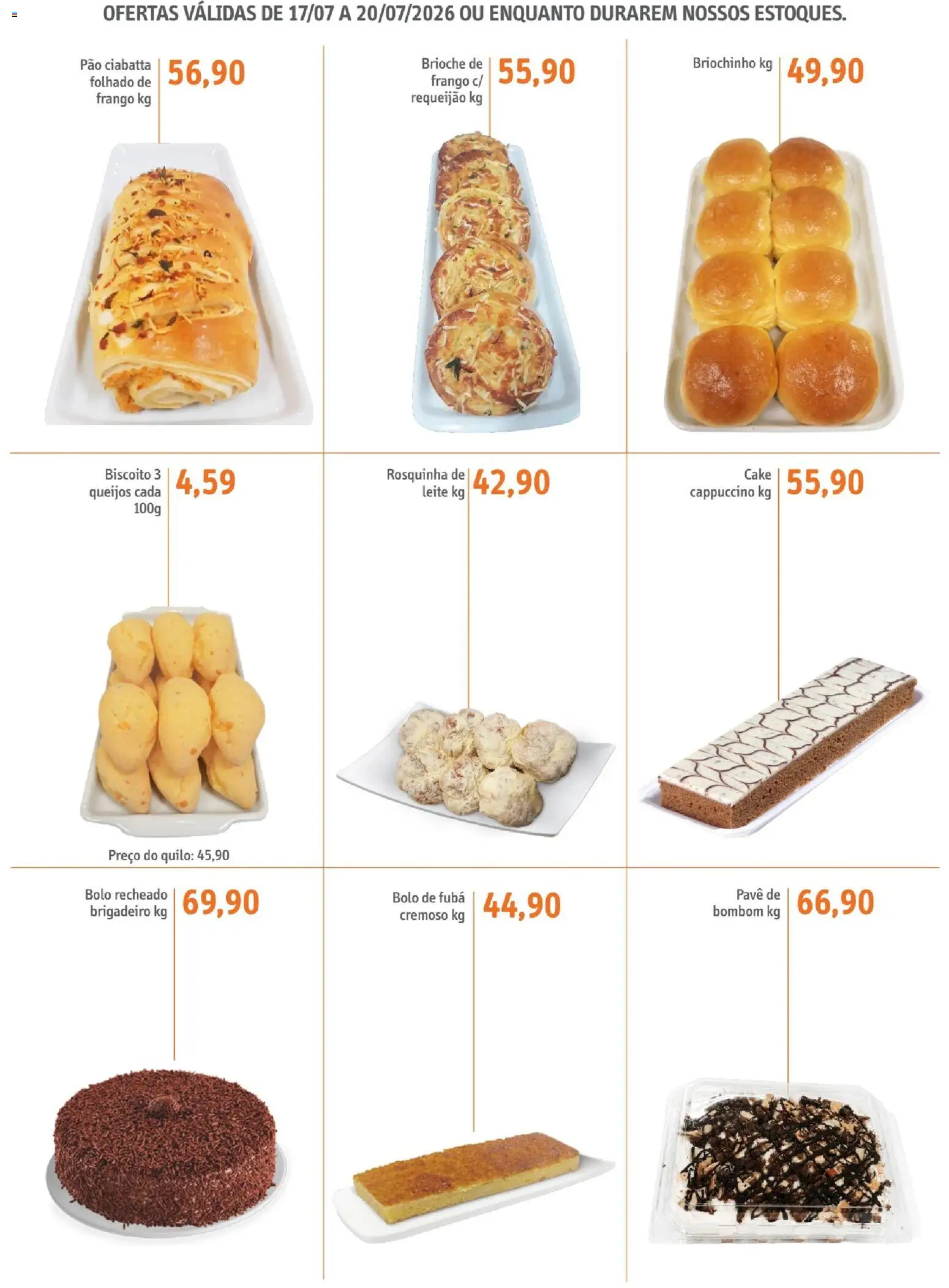 Sonda Folheto - válido de 17/07/2026 | Página: 6 | Produtos: Fubá, Pão, Frango, Bombom