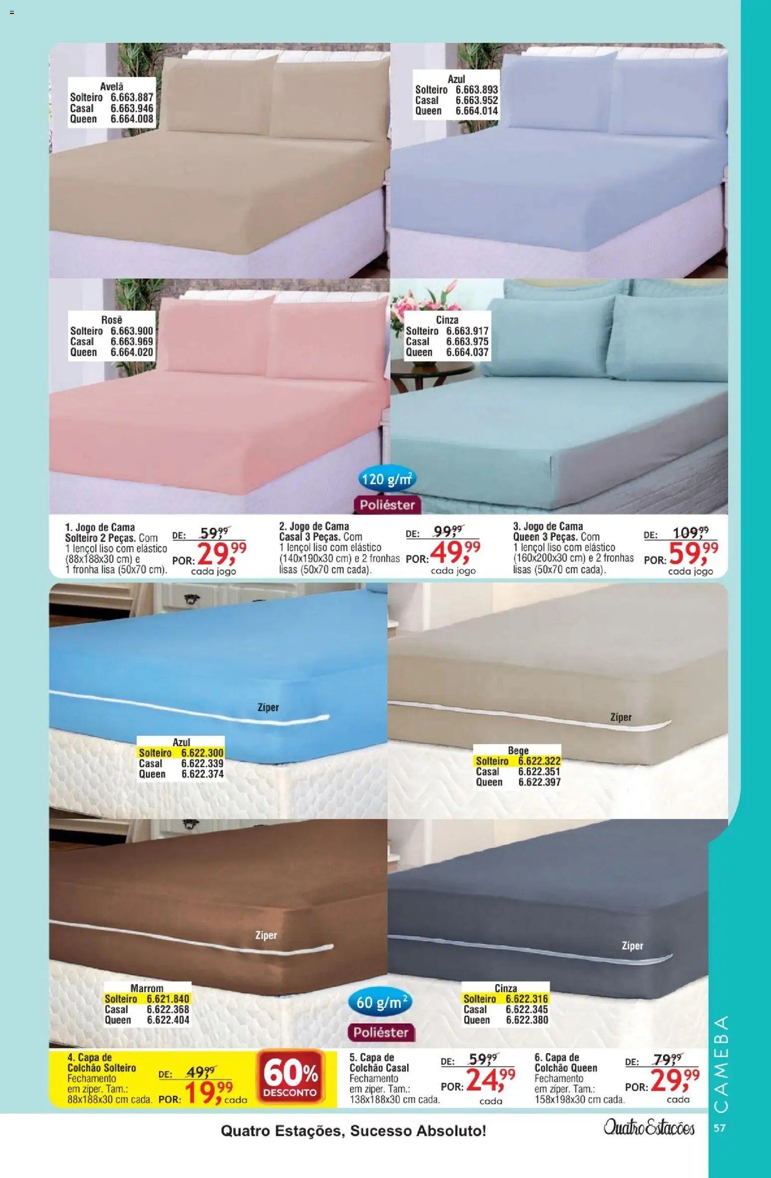 Quatro Estações Folheto - válido de 01.05.2026 | Página: 53 | Produtos: Cama, Lençol, Fronha, Avelã