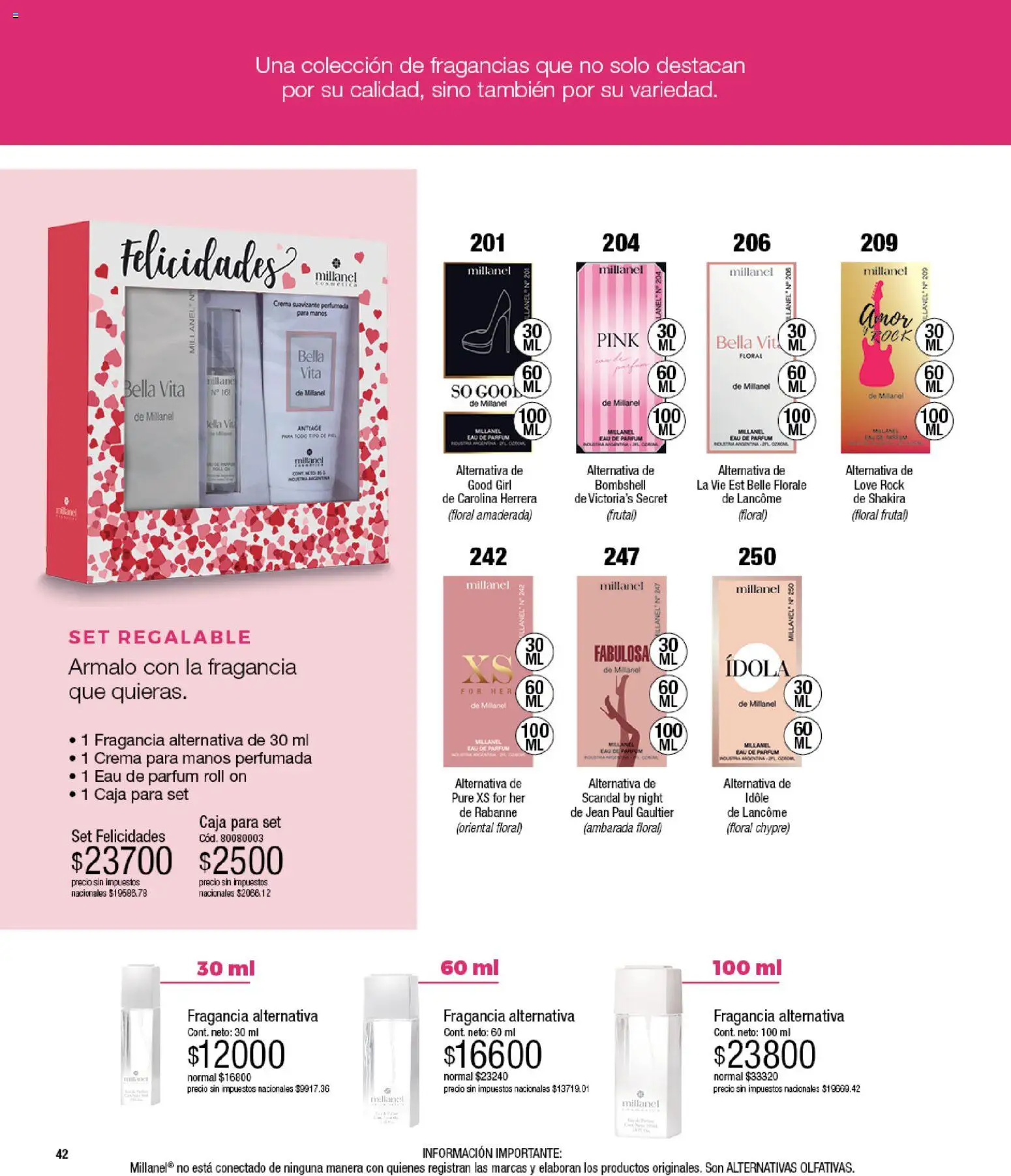 Millanel catálogo │ válido desde el 14/09/2026 | Página: 42 | Productos: Crema para manos, Caja, Puré, Crema