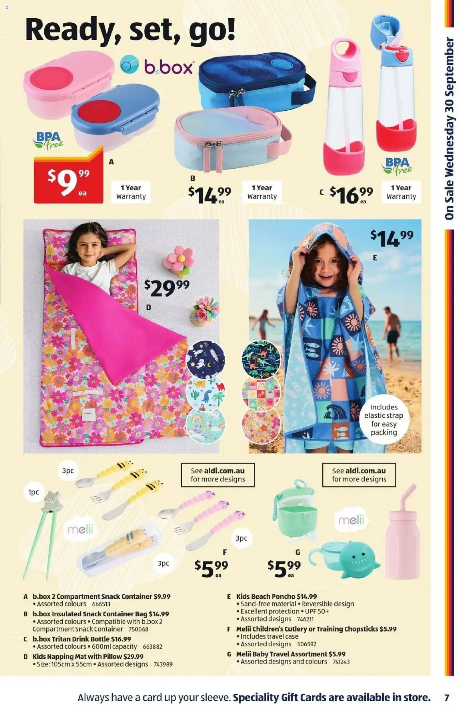 Aldi catalogue - valid from 30/09/2026 | Page: 7 | Products: Cutlery, Poncho, Bag, Pillow