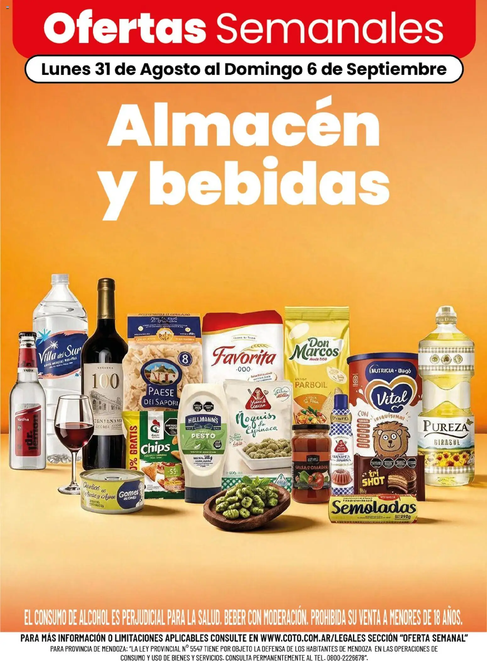 Coto - Almacén y bebidas │ válido desde el 31/08/2026 | Página: 1 | Productos: Pesto, Harina, Fideos, Pasta