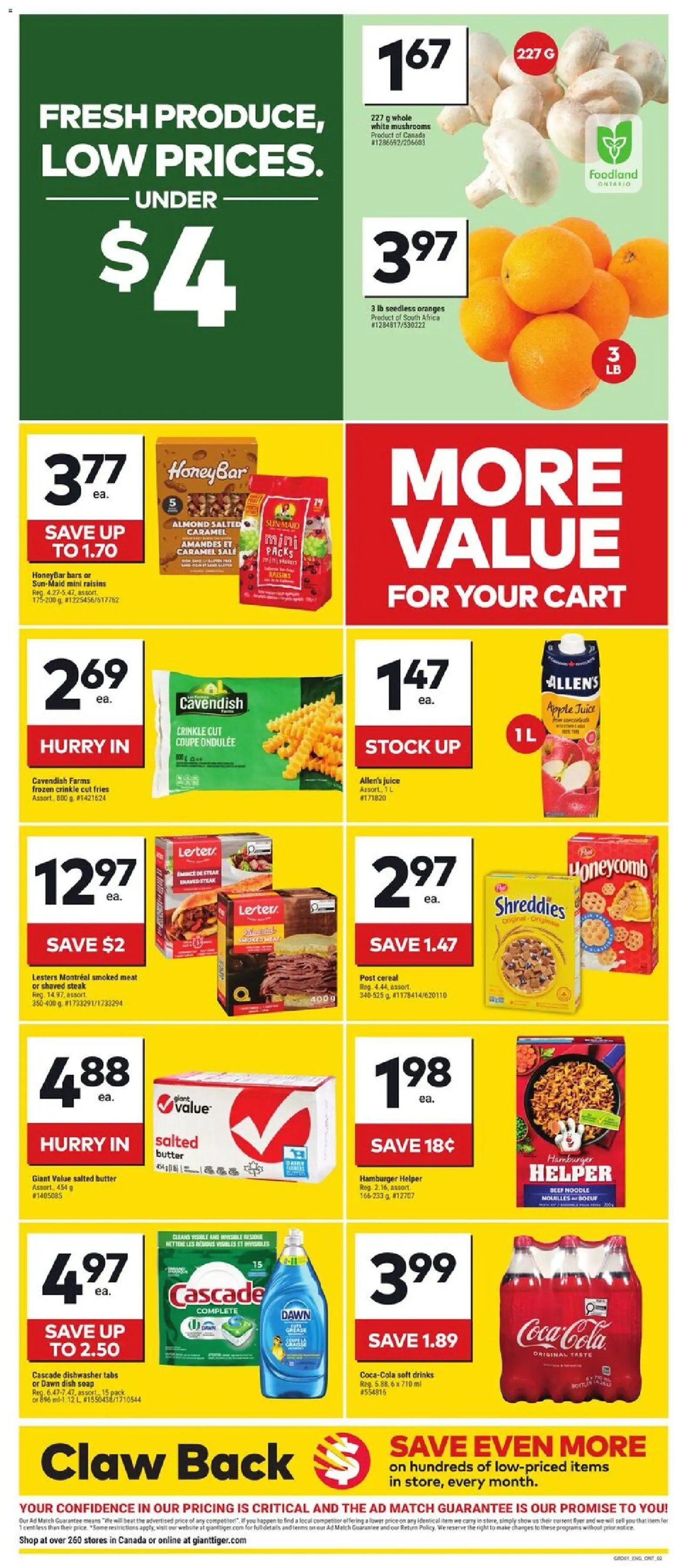 Giant Tiger flyer valid from Aug 5, 2026 | Page: 2 | Products: Dishwasher, Soap, Butter, Oranges