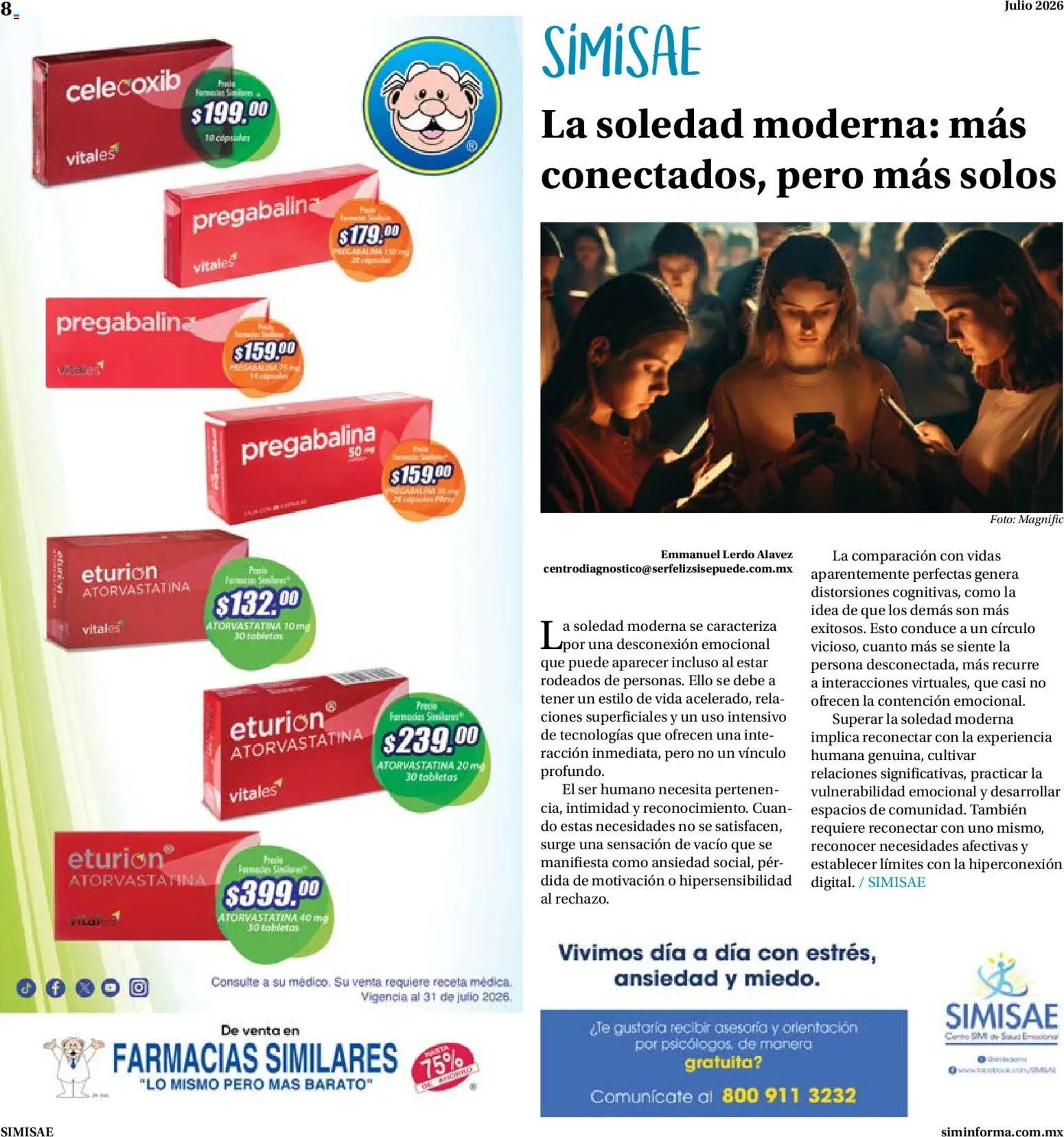 Nuevas ofertas de Farmacias Similares válidas en toda la República Mexicana desde el 01/07/2026. ¡Encuentra las mejores ofertas en Farmacias Similares catálogo! | Página: 8