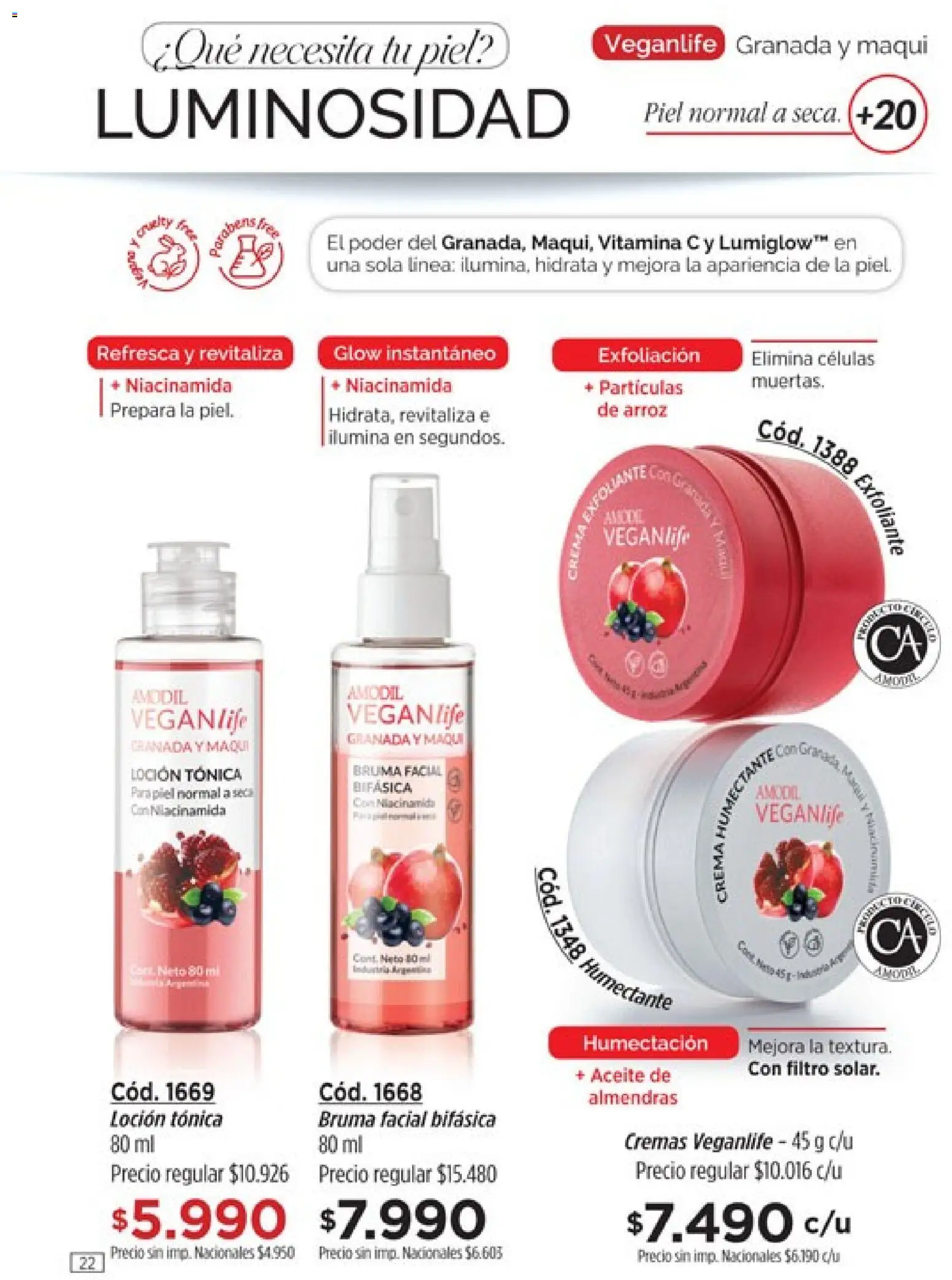 Catálogo Amodil Campaña 14 │ válido desde el 07/08/2026 | Página: 22 | Productos: Granada, Aceite, Loción, Arroz
