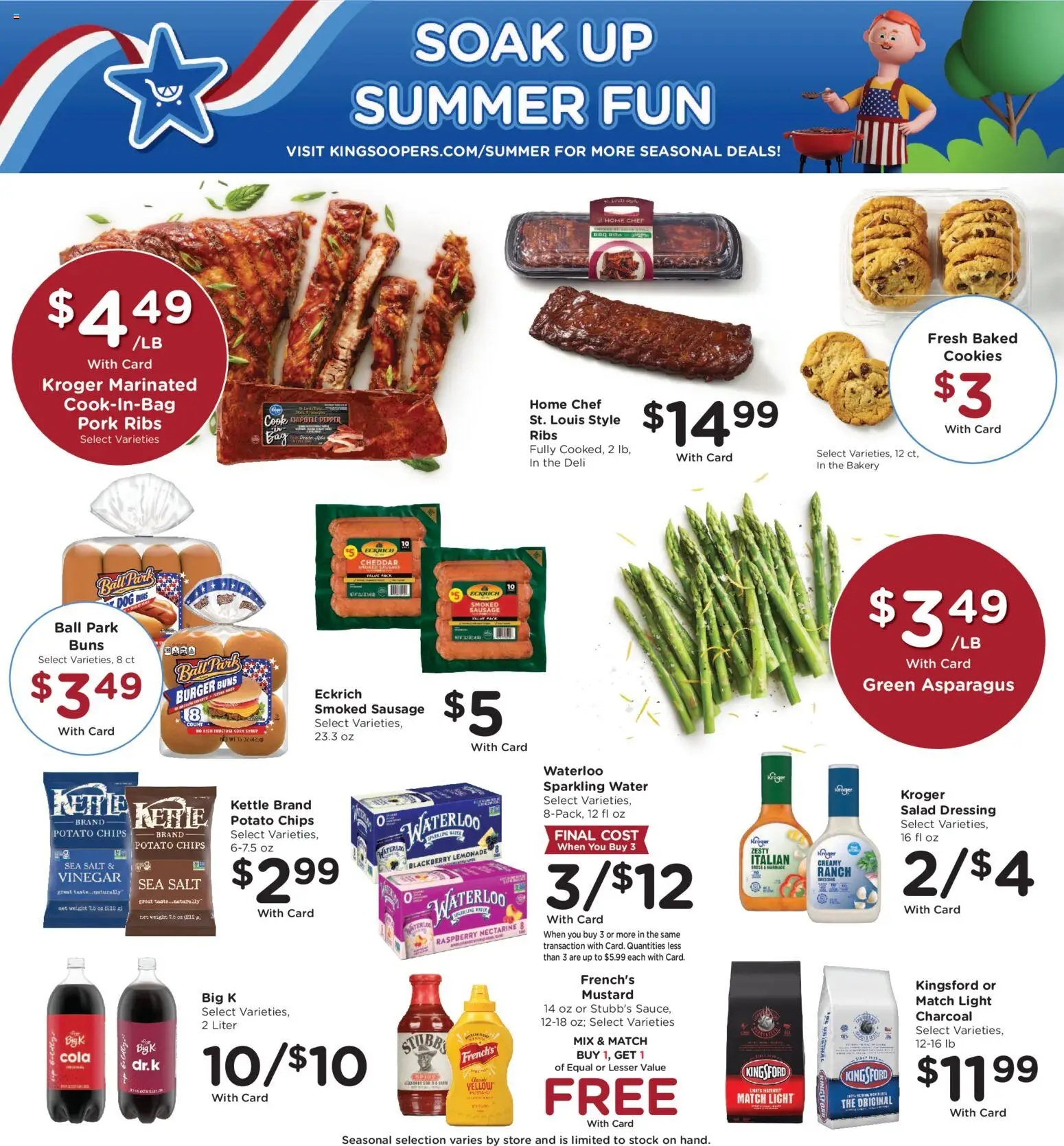 King Soopers Weekly Ad - valid from 07/22/2026 | Page: 8 | Products: Corn, Asparagus, Salt, Sausage