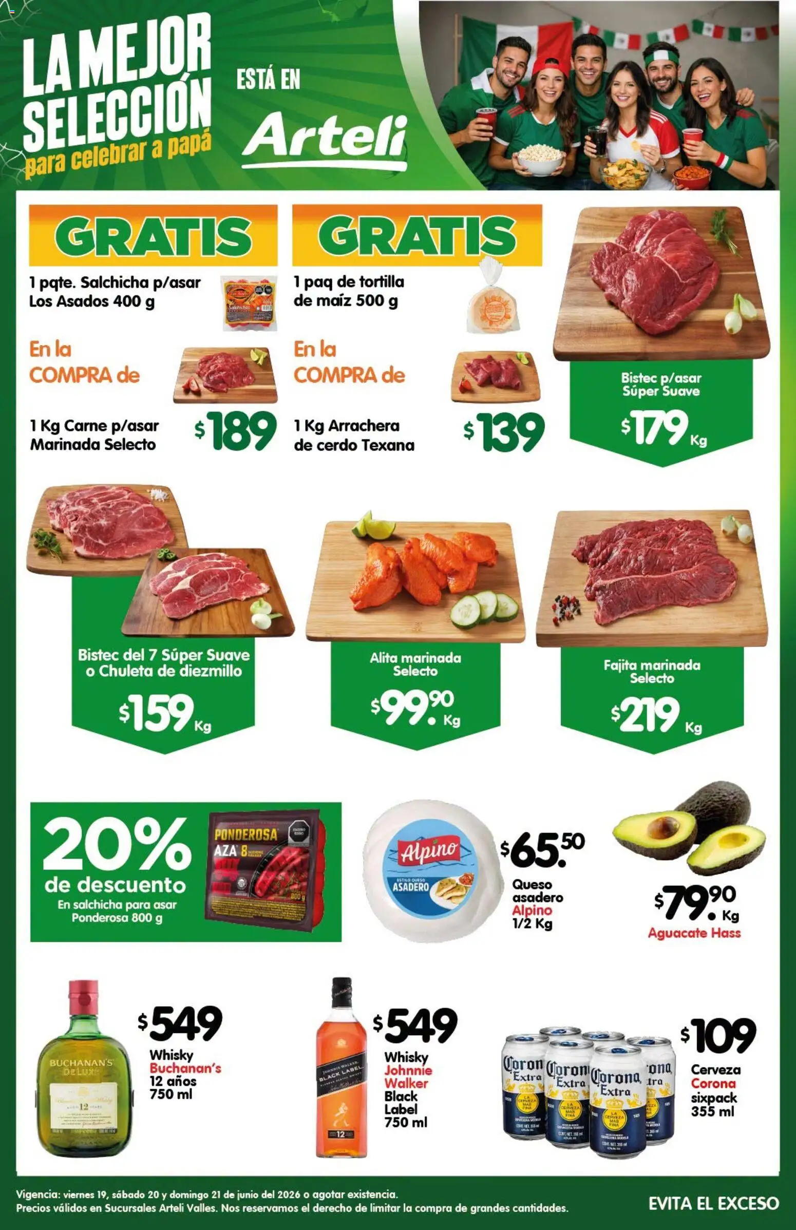 Nuevas ofertas de Arteli válidas en toda la República Mexicana desde el 19.06.2026. ¡Encuentra las mejores ofertas en Arteli folleto Carne Valles! | Página: 1