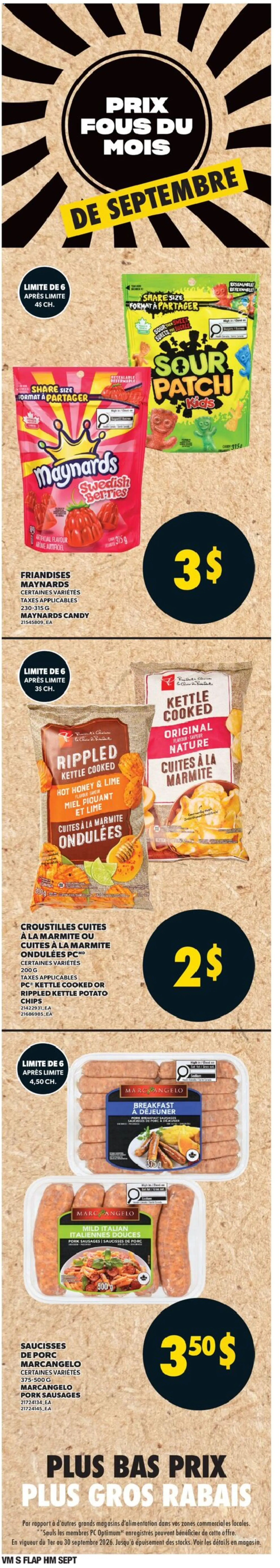 Valu Mart flyer valid from Sep 10, 2026 | Page: 5 | Products: Chips, PC, Sausages, Honey